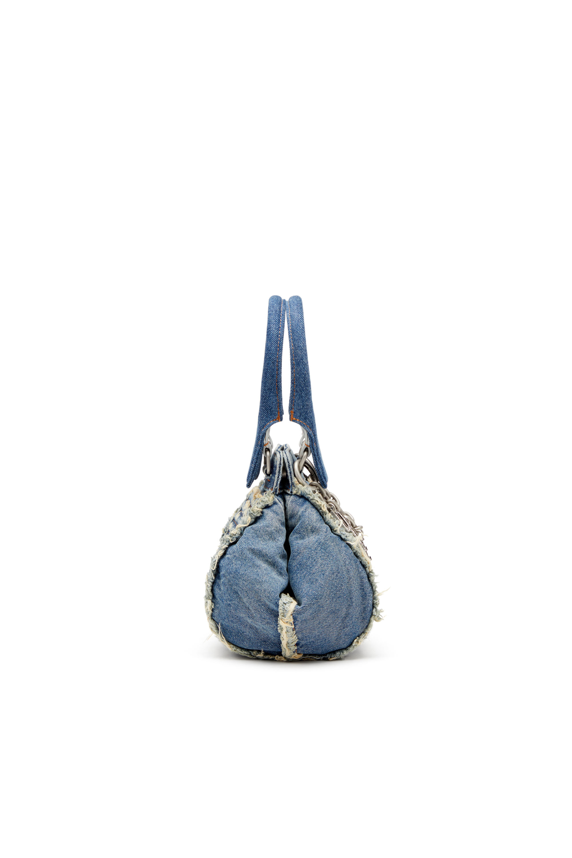 Diesel - D-VINA-XS, Woman's D-Vina-Xs-Handbag in distressed quilted denim in Blue - 3