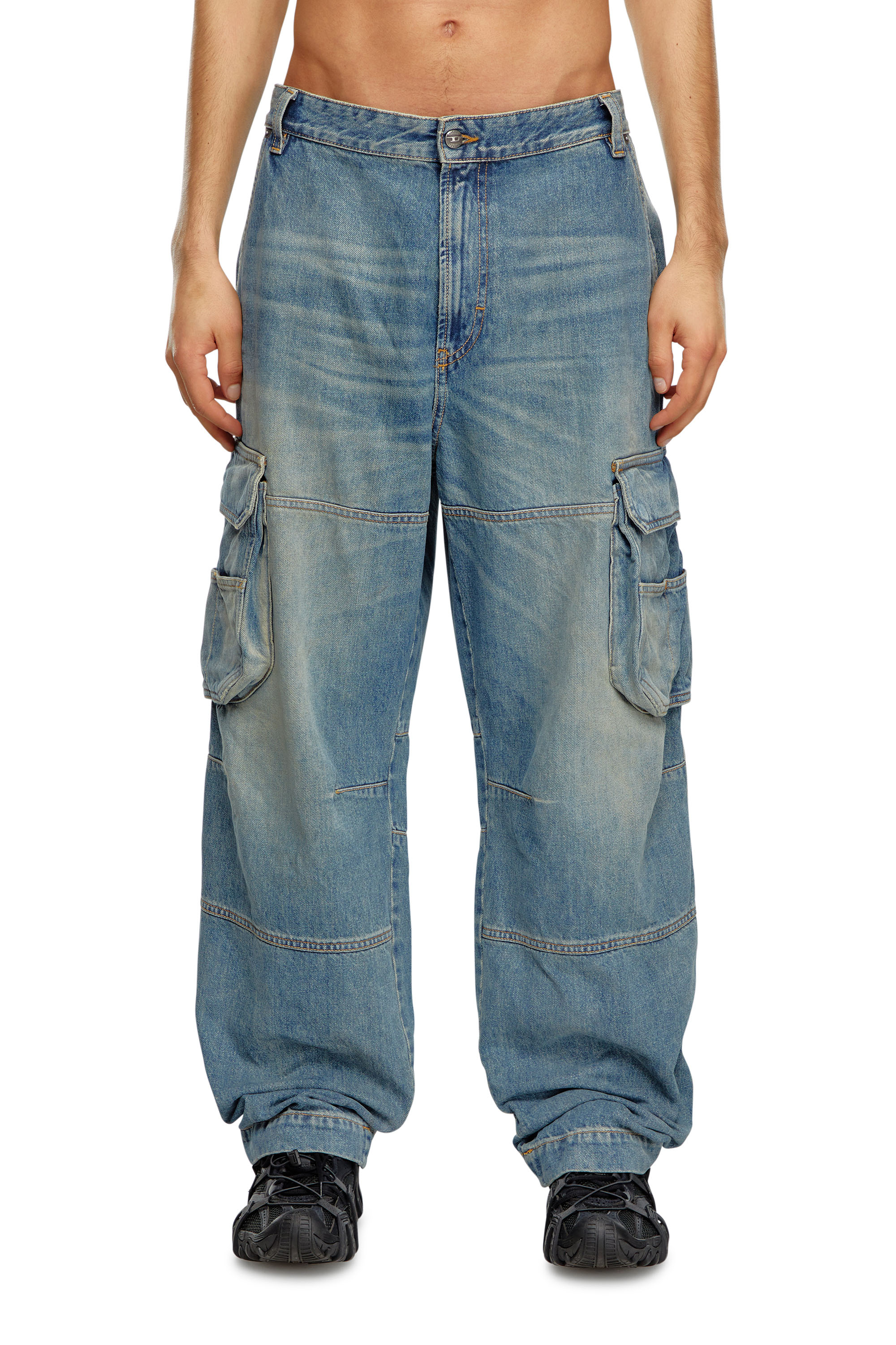 Diesel - Relaxed Jeans D-Fish 09J83 Hombre, Azul Claro - 1