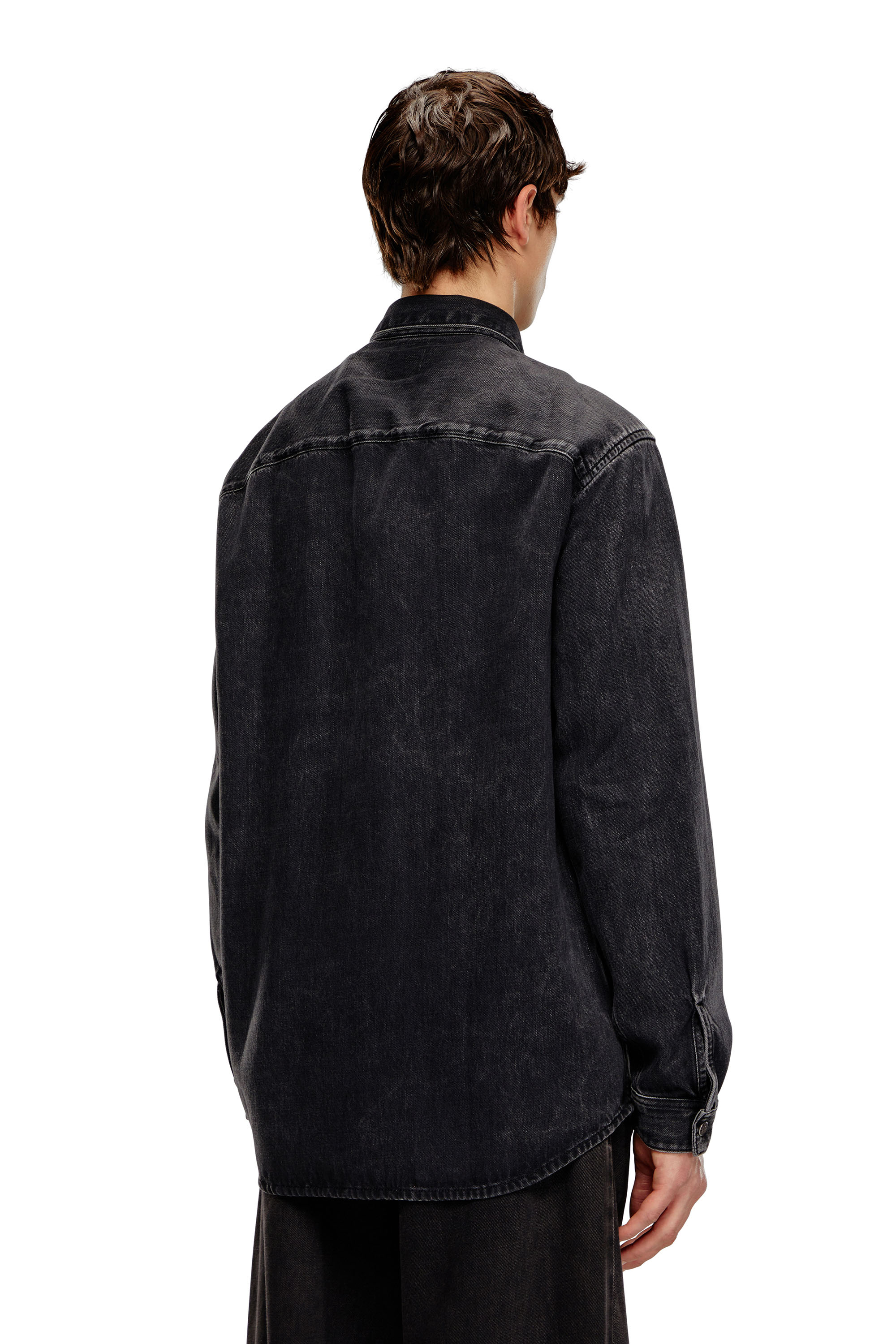 Diesel - D-SIMPLY, Man's Shirt in Tencel denim in Black - 3