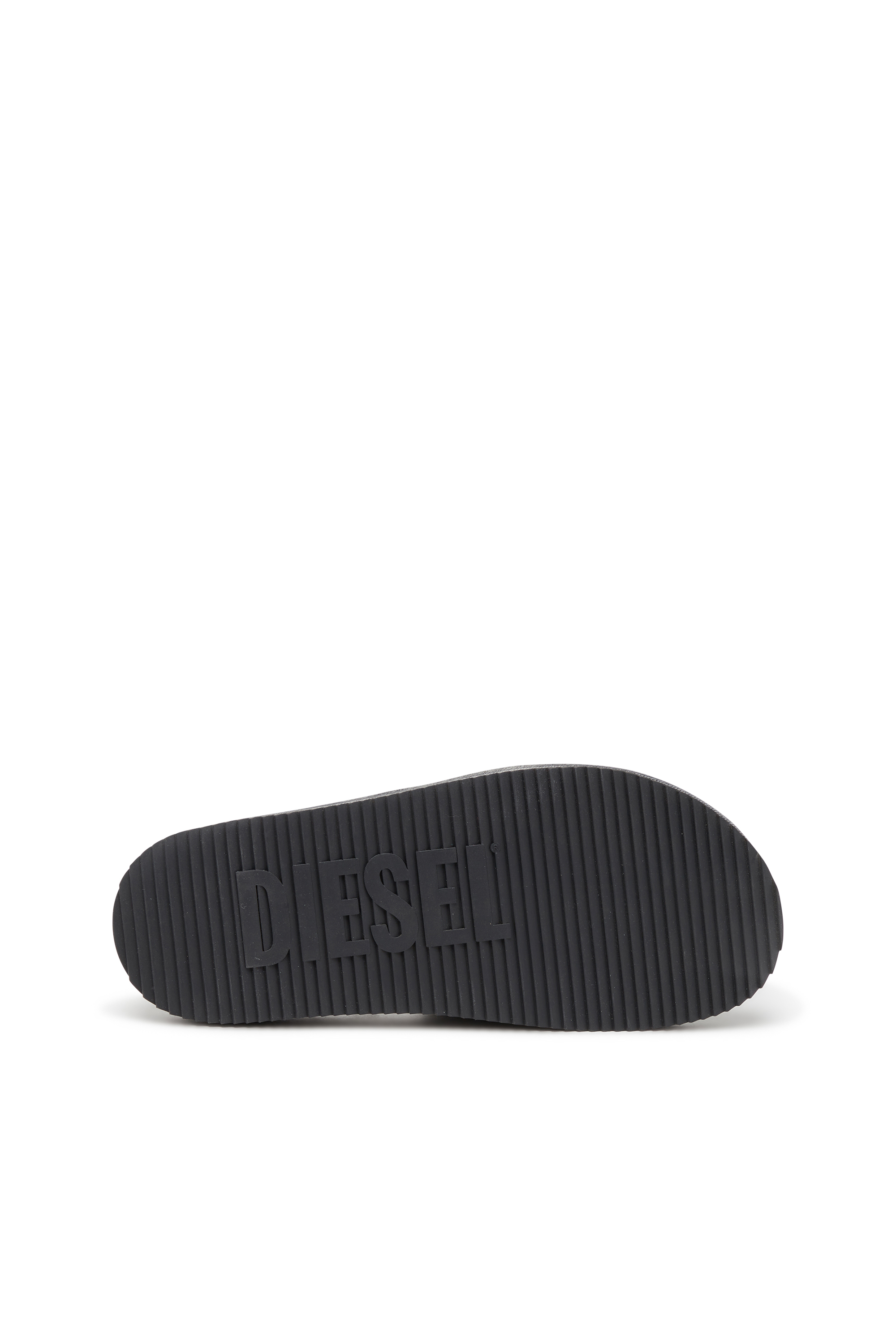 Diesel - SA-SLIDE D OVAL, Sa-Slide D-Chanclas de denim con correa en relieve Unisex in Negro - 4