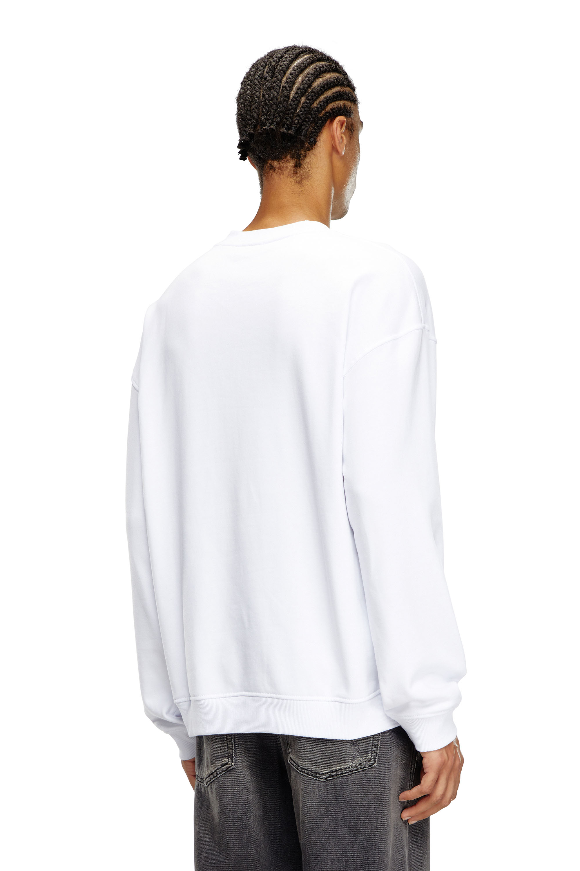 Diesel - S-BOXT-OD, Man's Sweatshirt with cut-out Oval D logo in White - 3