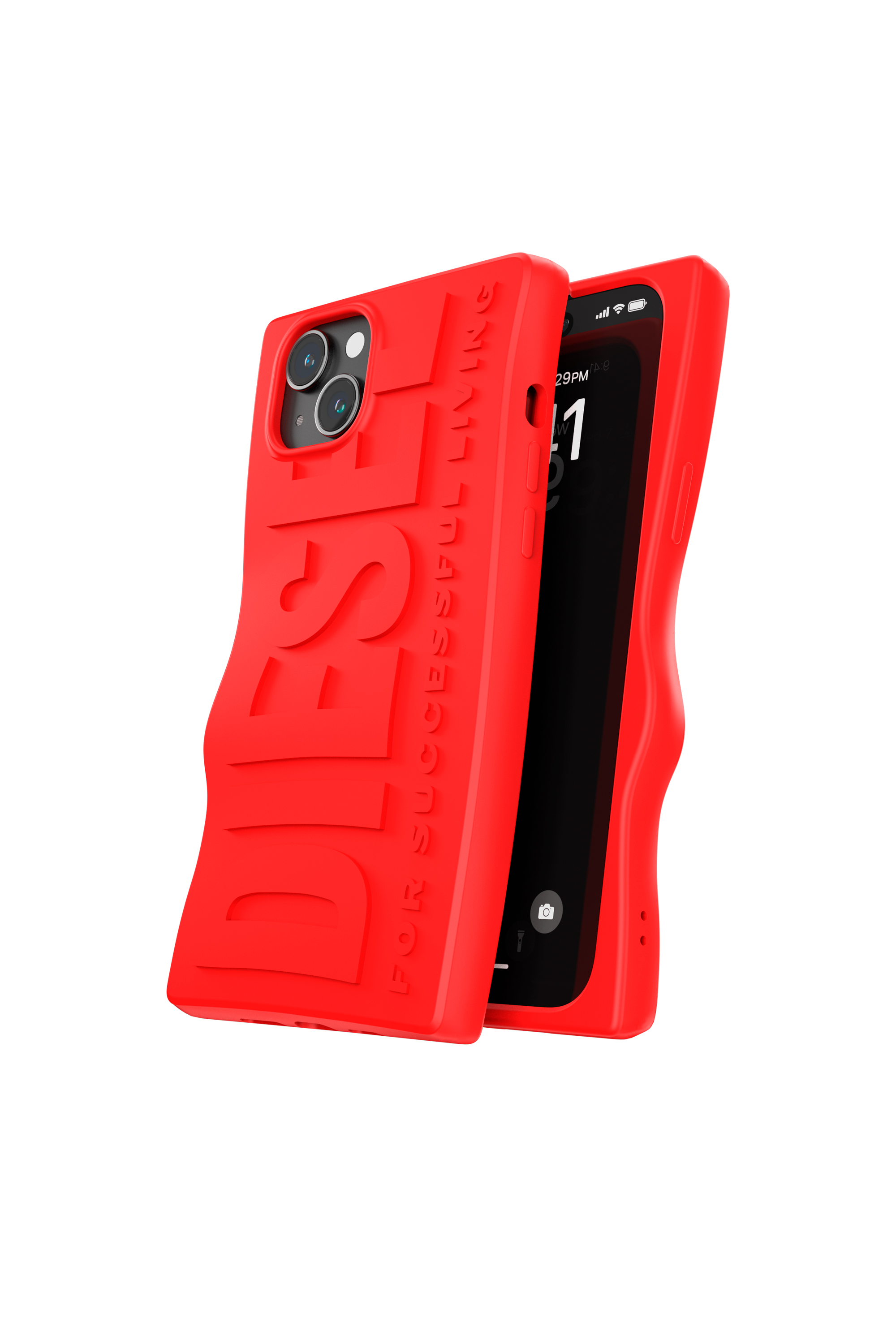 Diesel - 54118 MOULDED CASE, Unisex's D By case iP15 Plus in Red - 3