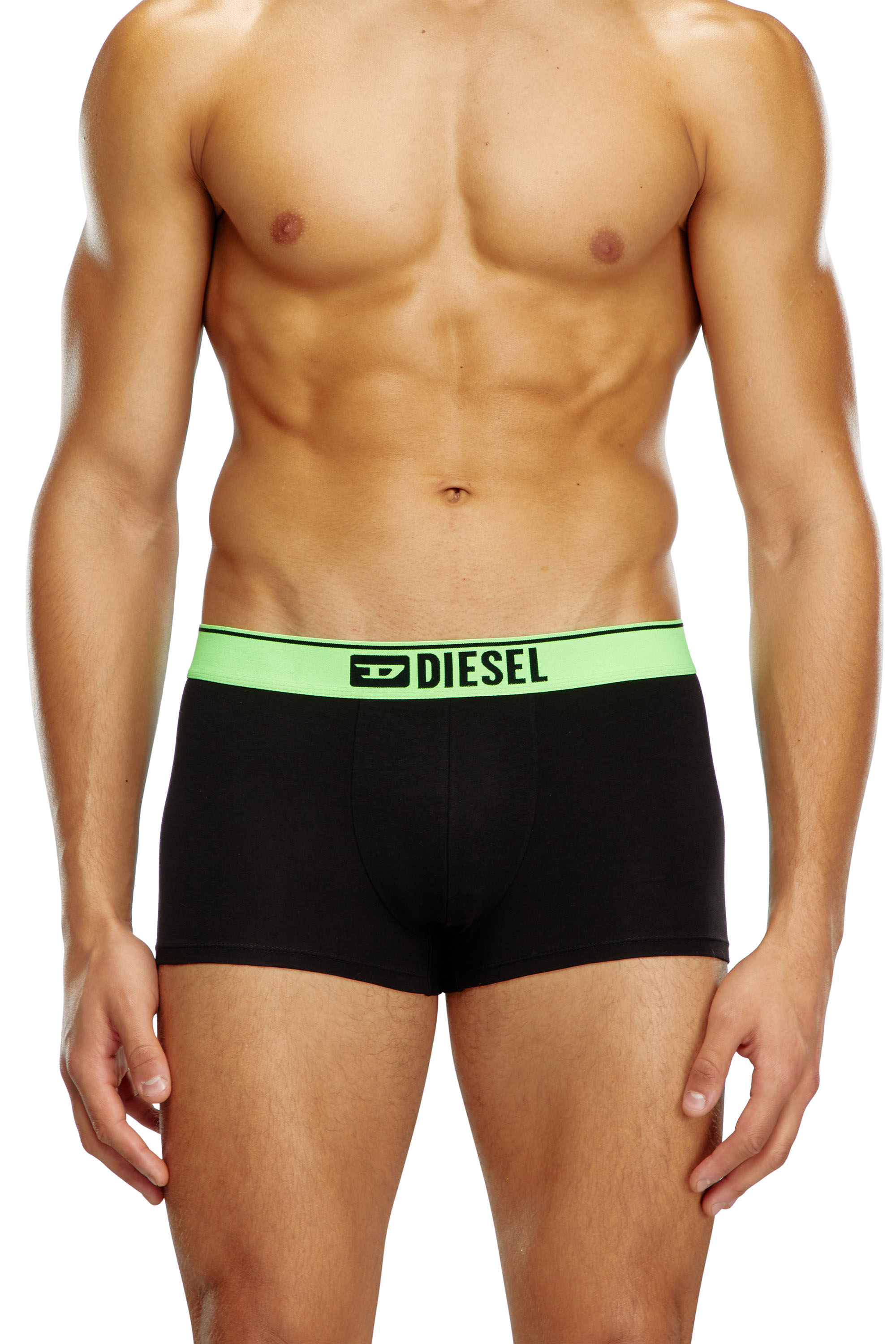 Diesel - UMBX-DAMIENTHREEPACK, Man's Three-pack boxer briefs with pop-colour waist in Black/Green - 2