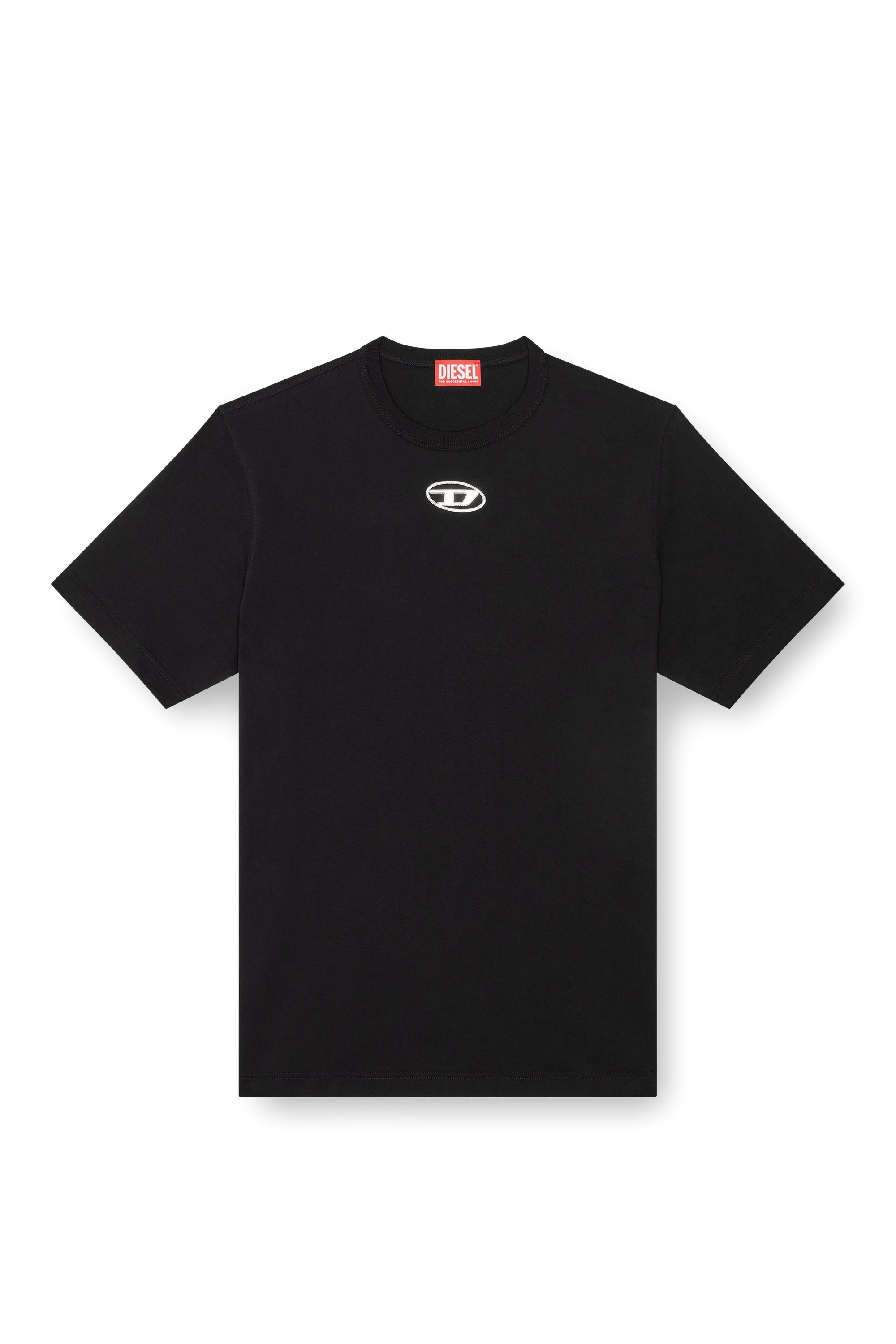 Diesel - T-JUST-OD, Man's T-shirt with injection moulded logo in Black - 4