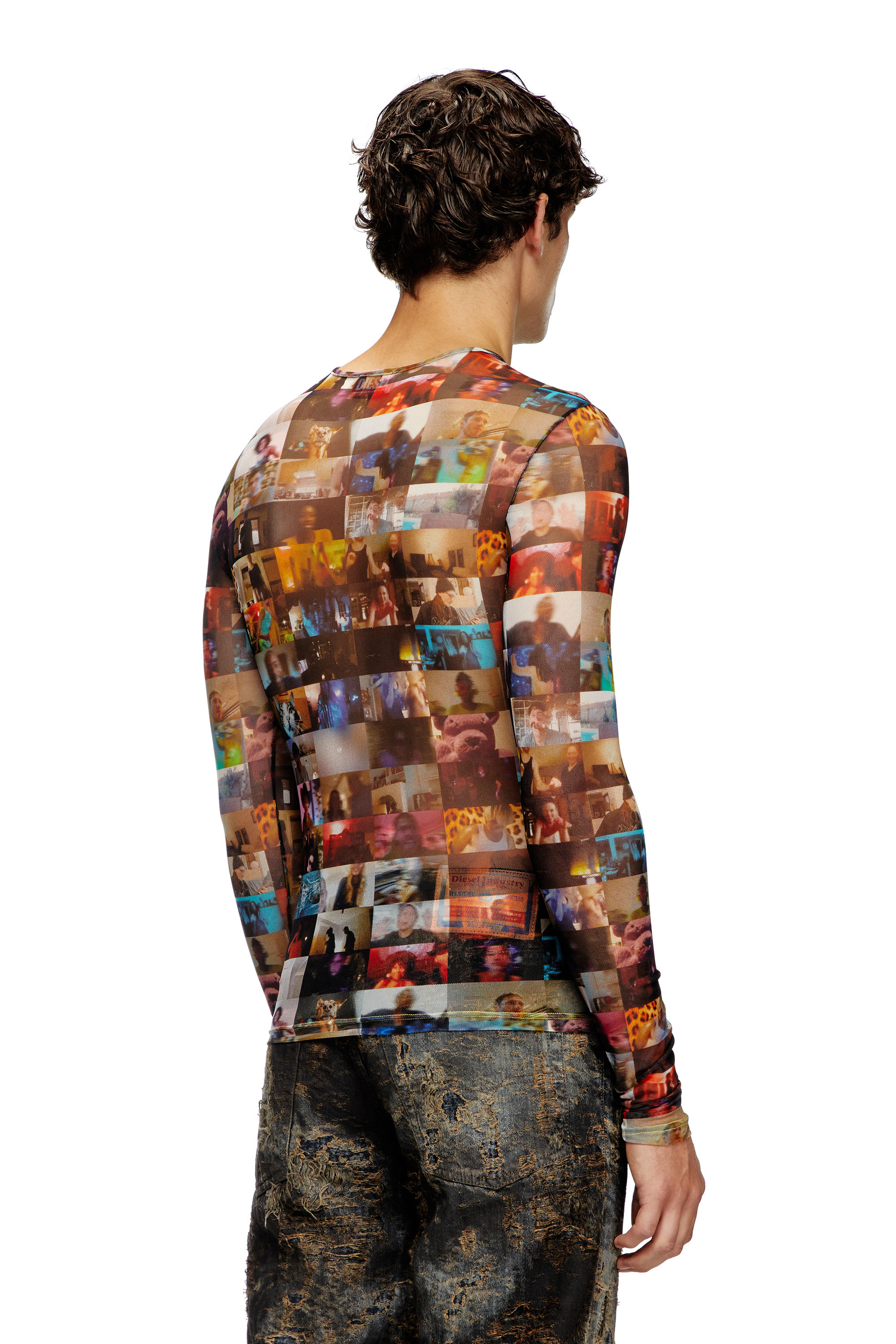 Diesel - T-LIXY, Top de tul elástico con estampado Livestream Hombre in Multicolor - 2