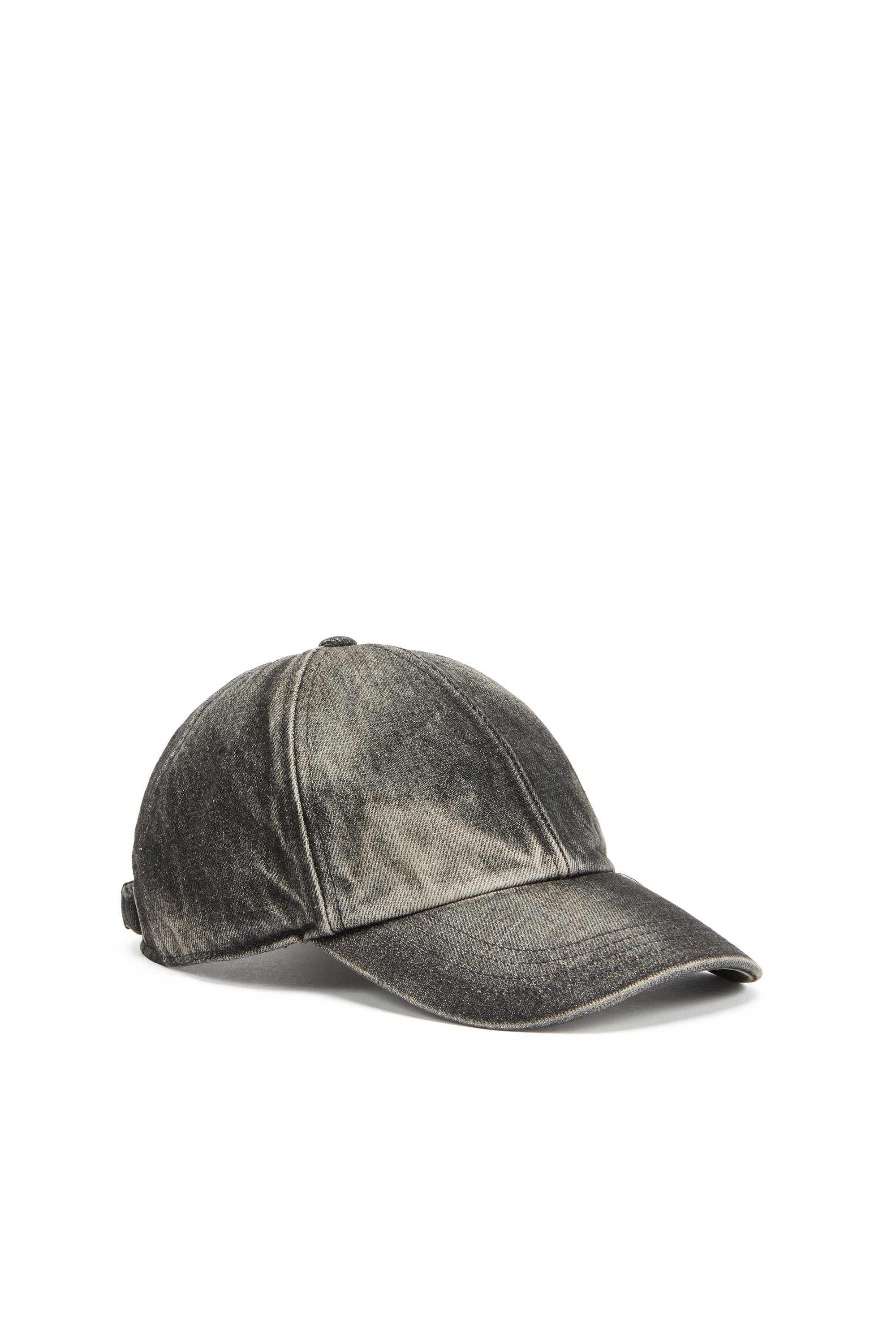 Diesel - C-LUPUS, Man's Baseball cap in washed denim in Black - 1