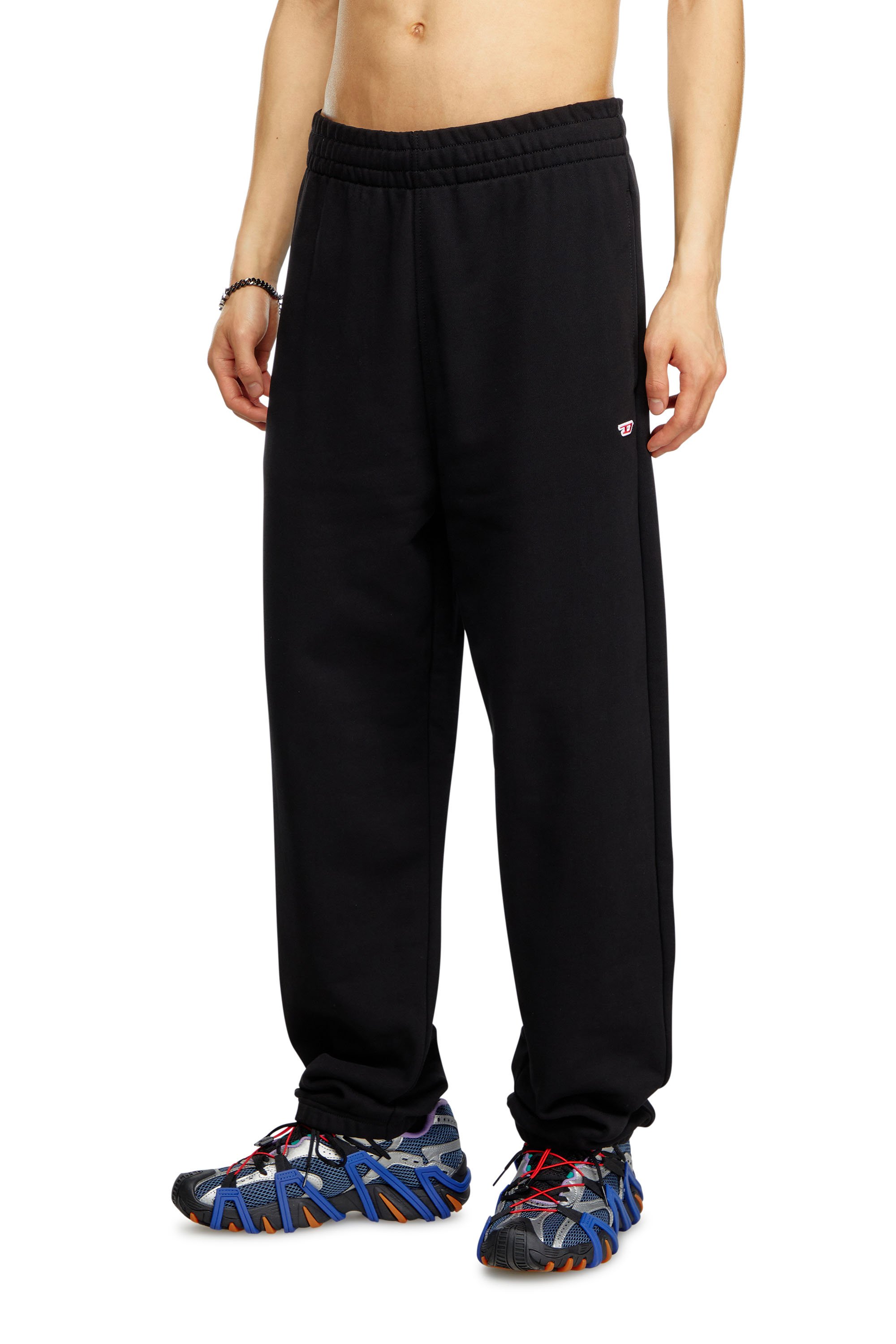 Diesel - P-MARKY-D, Man's Track pants with embroidered D patch in Black - 1