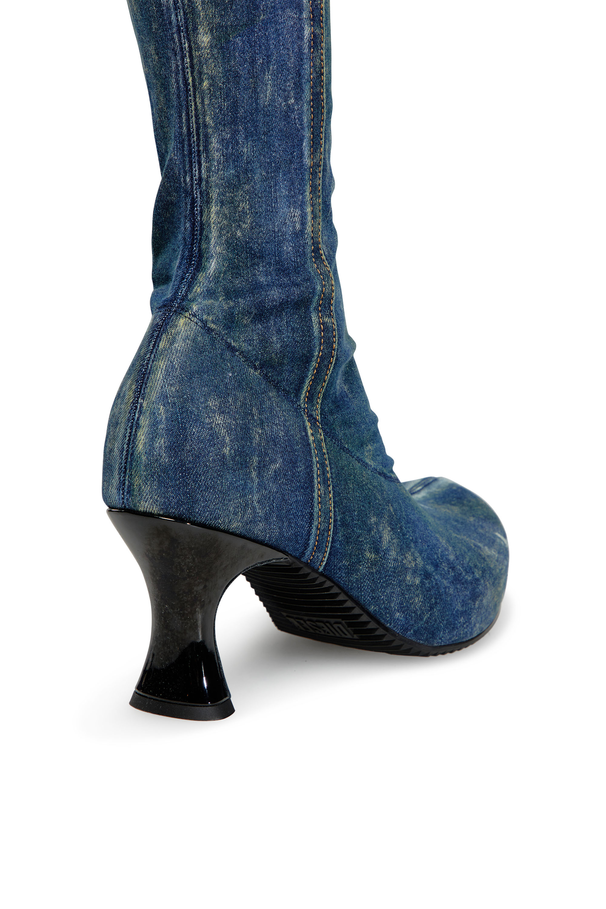 Diesel - D-WOODSTOCK TBT, D-Woodstock-Botas por encima de la rodilla en denim Mujer in Azul marino - 4