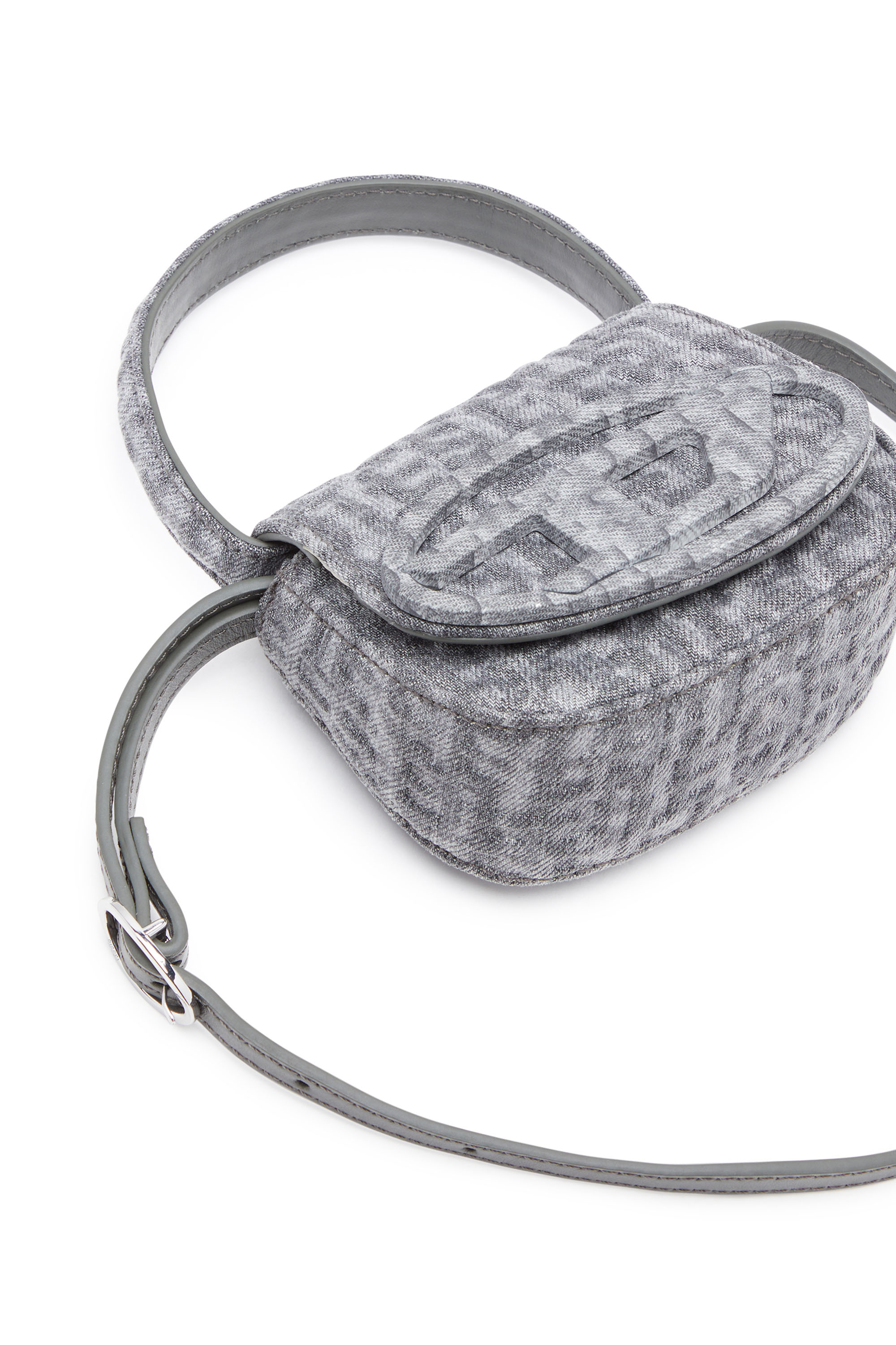 Diesel - 1DR XS, 1DR XS - Minibolso icónico de denim monograma Mujer in Gris - 5