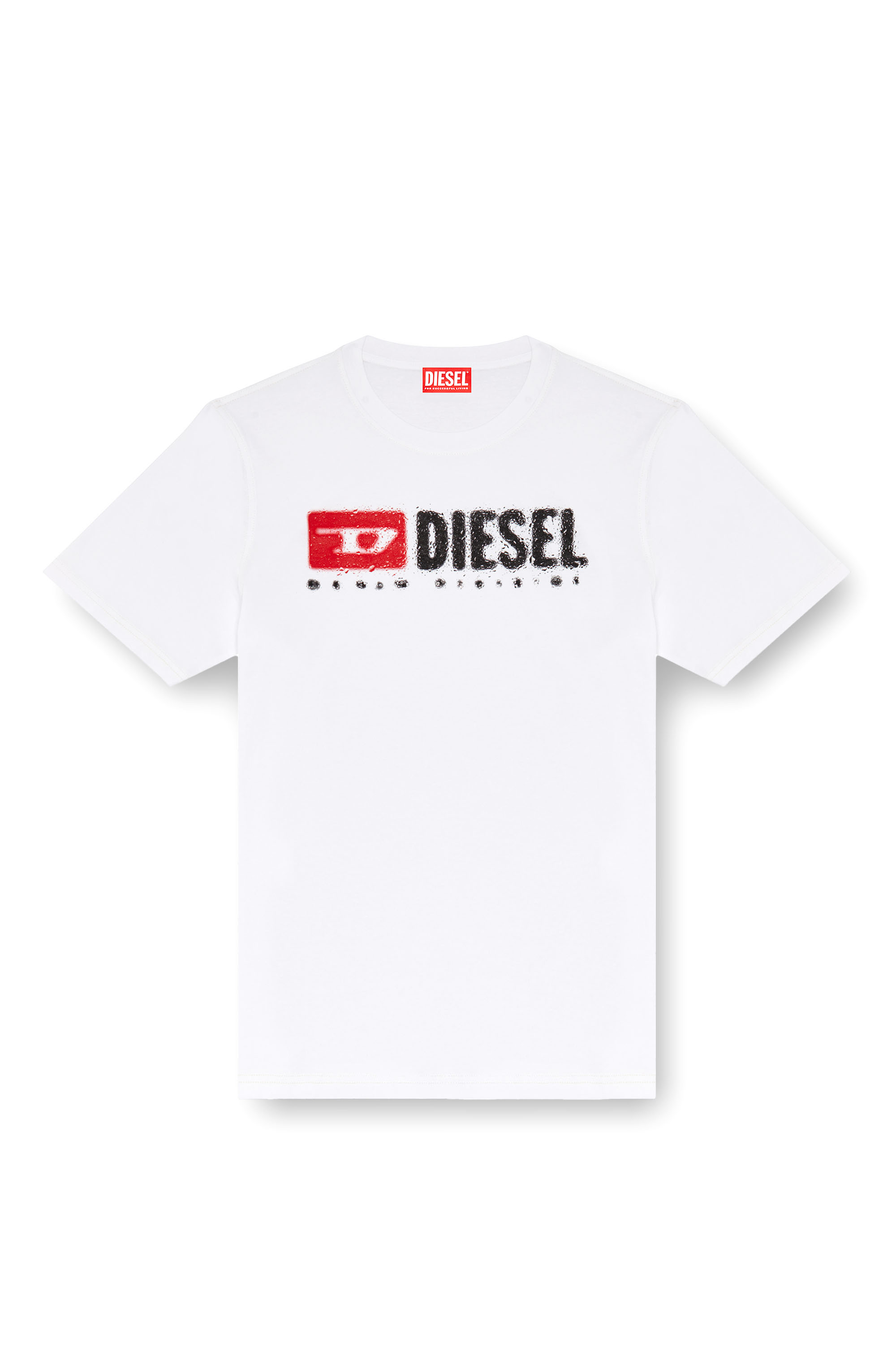 Diesel - T-ADJUST-K14, Man's T-shirt with splashed-effect logo in White - 4