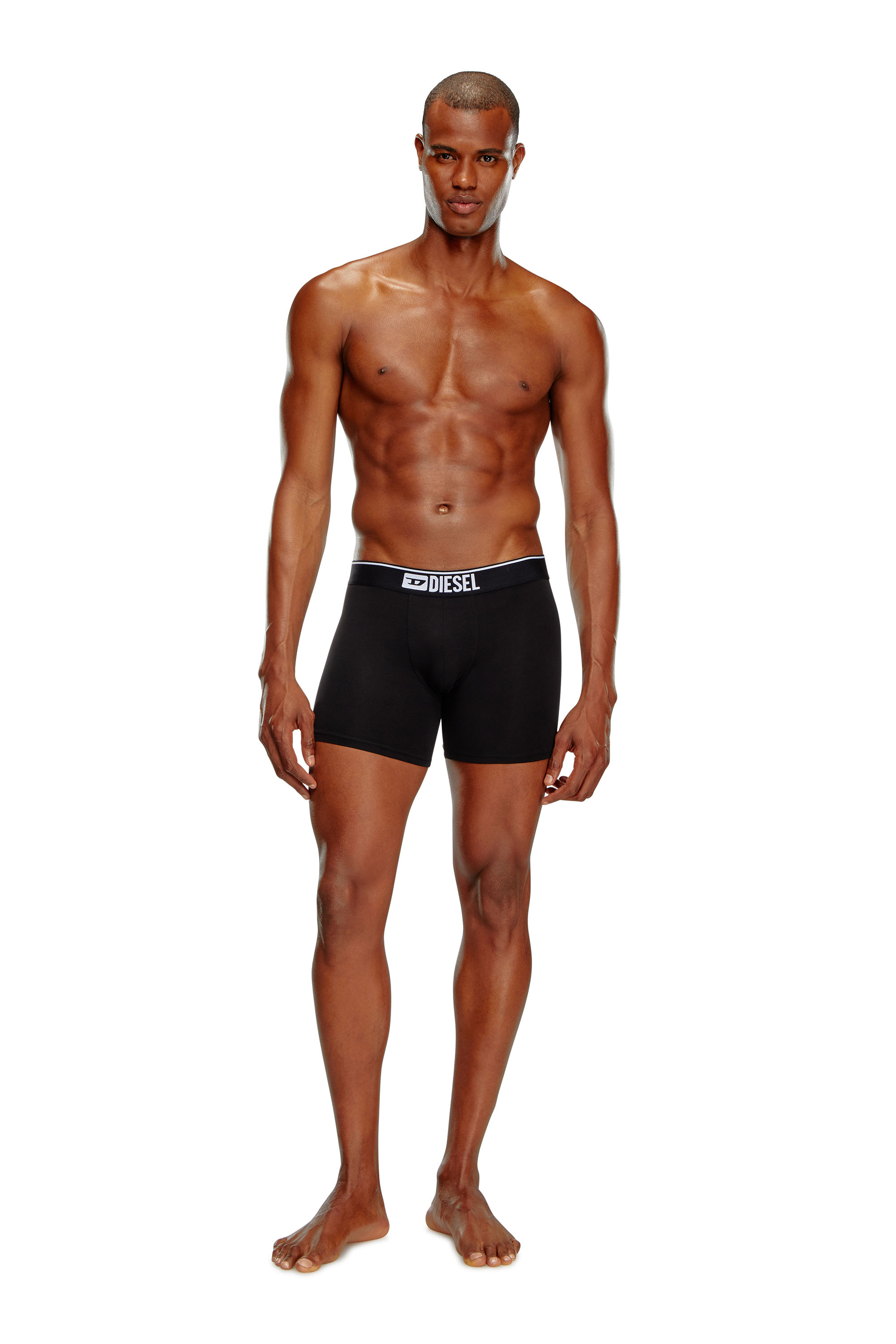 Diesel - UMBX-SEBASTIANTHREEPAC, Paquete de tres bóxers ajustados largos lisos Hombre in Negro - 4