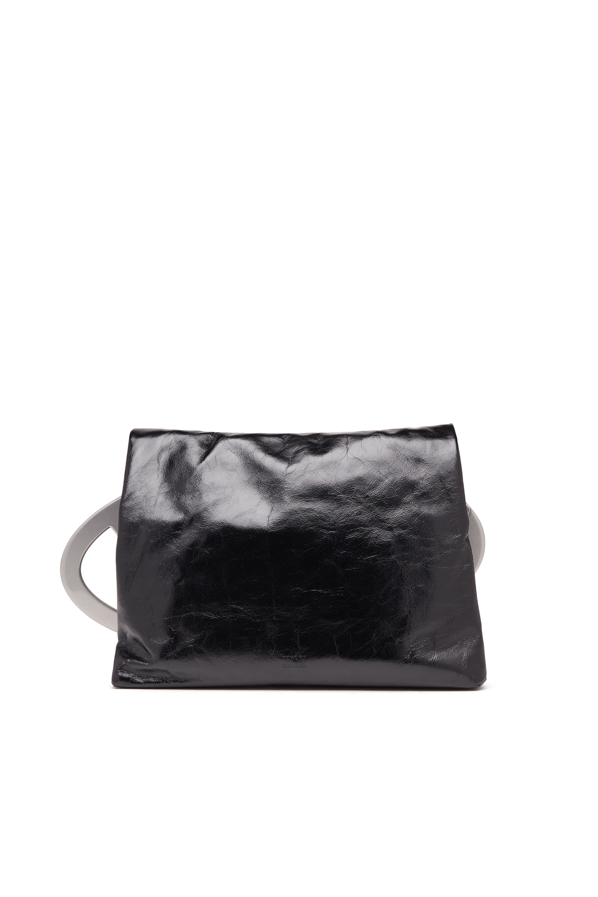 Diesel - BIG-D POUCH, Big-D-Bolso clutch de cuero arrugado Mujer in Negro - 2