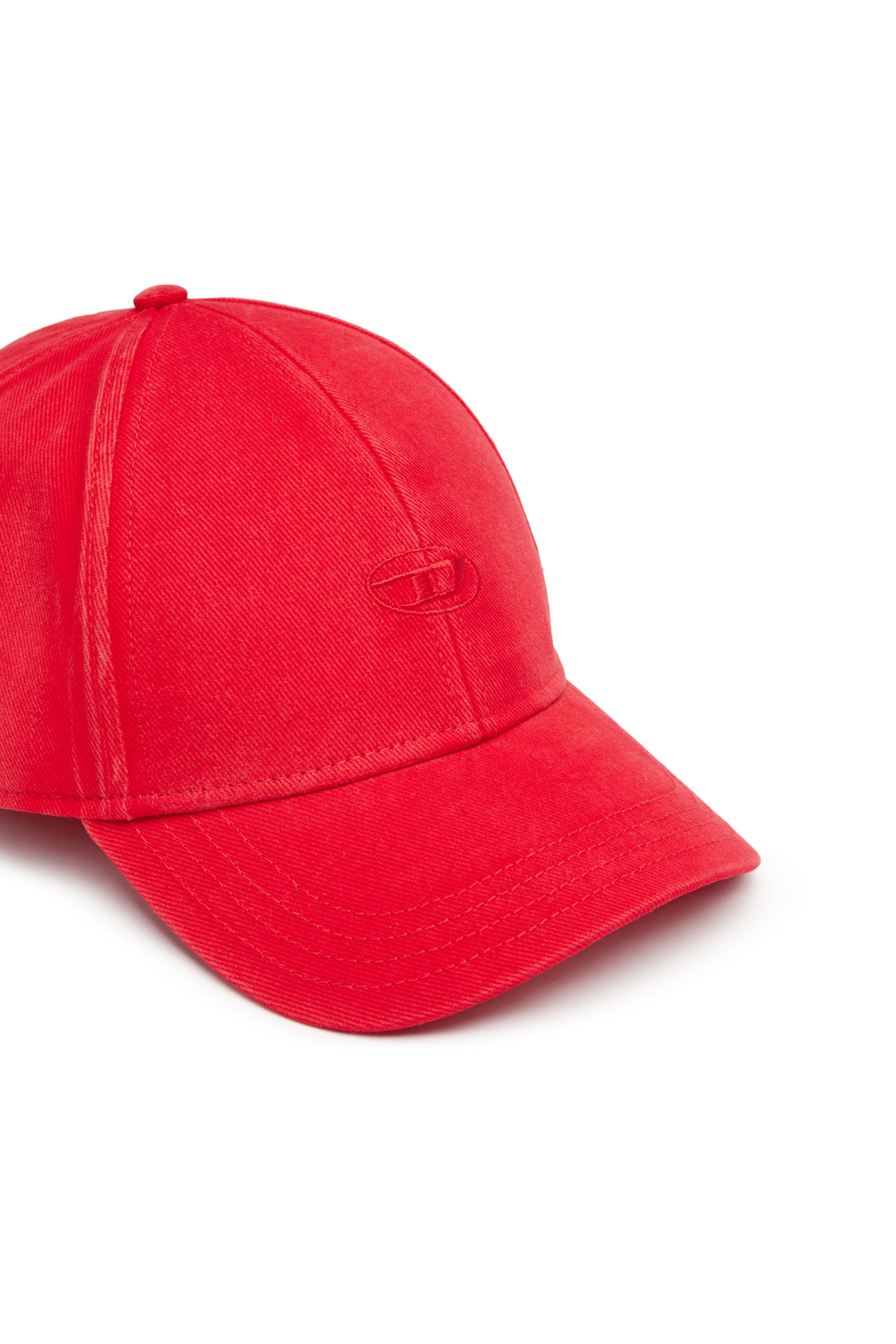 Diesel - C-RUN-WASH, Gorra de béisbol en sarga de algodón lavada Hombre in Rojo - 3