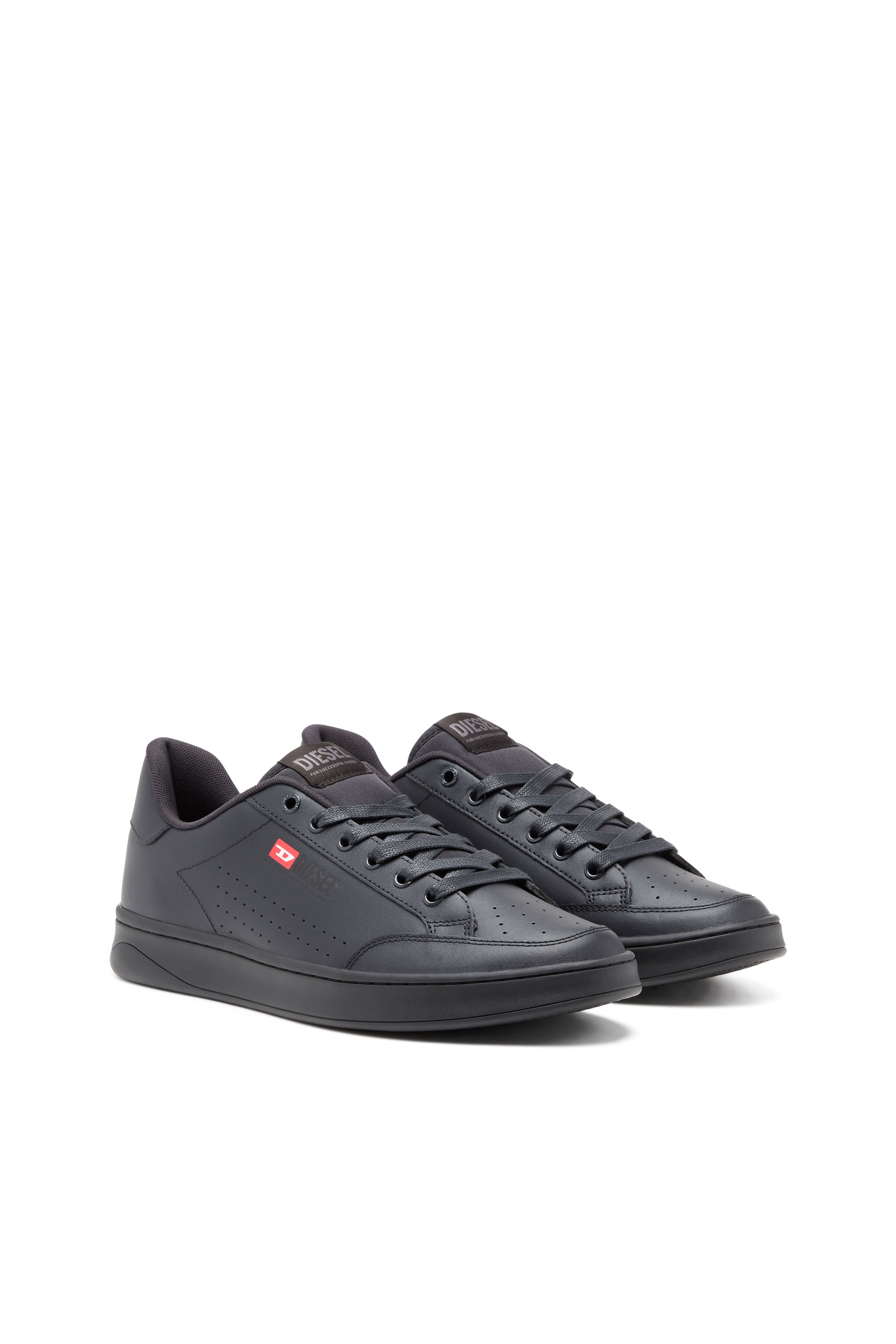 Diesel - S-ATHENE VTG, S-Athene-Deportivas bajas de cuero y nailon Hombre in Negro - 2