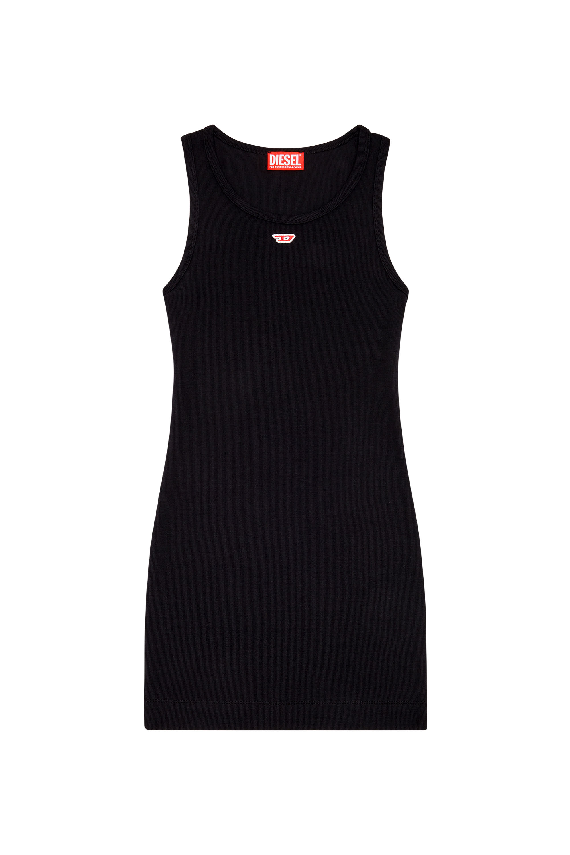 Diesel - D-TANK-D, Woman's Mini tank dress with D logo in Black - 3