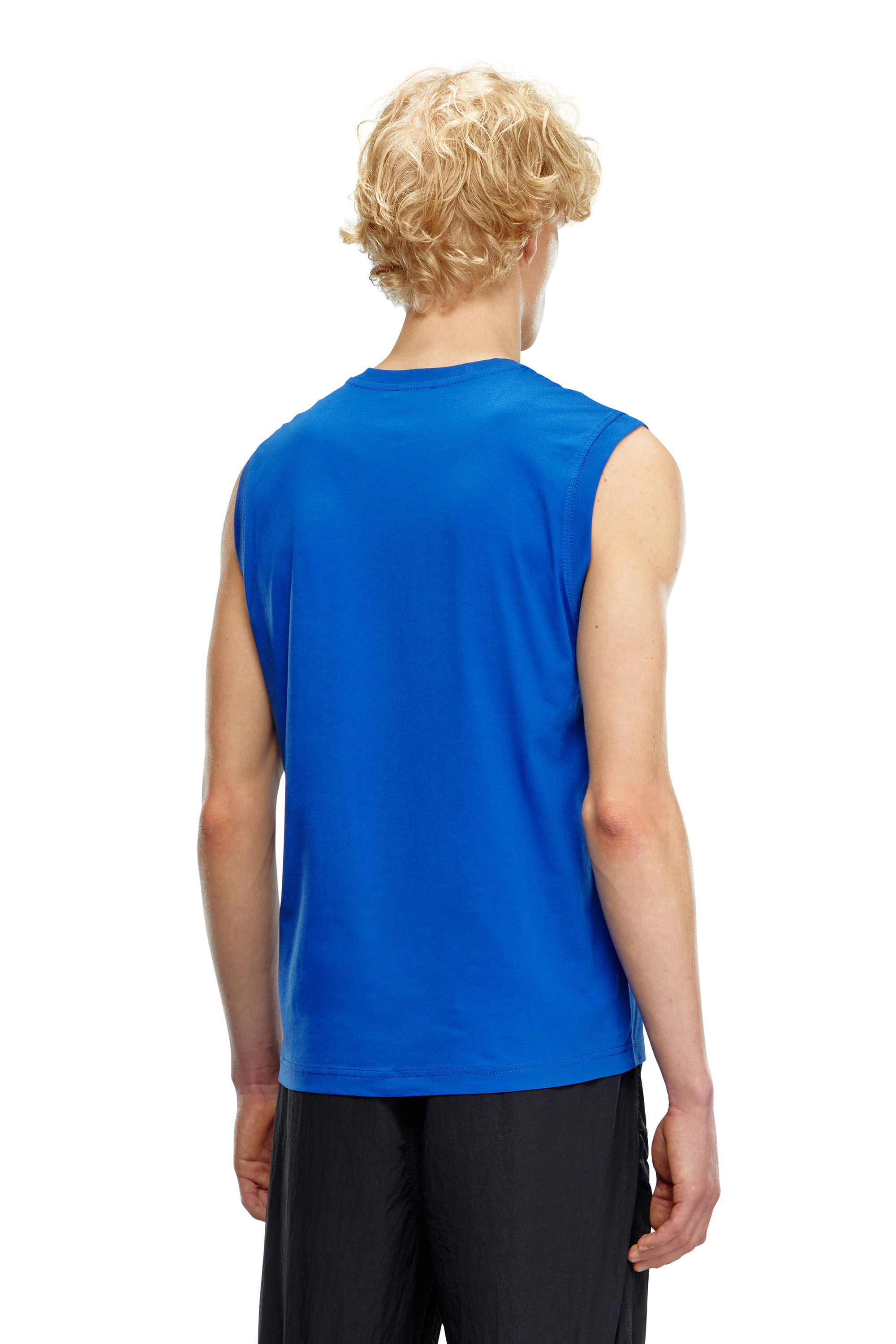 Diesel - T-ISCO-DIV, Man's Tank top with chest logo print in Blue - 3