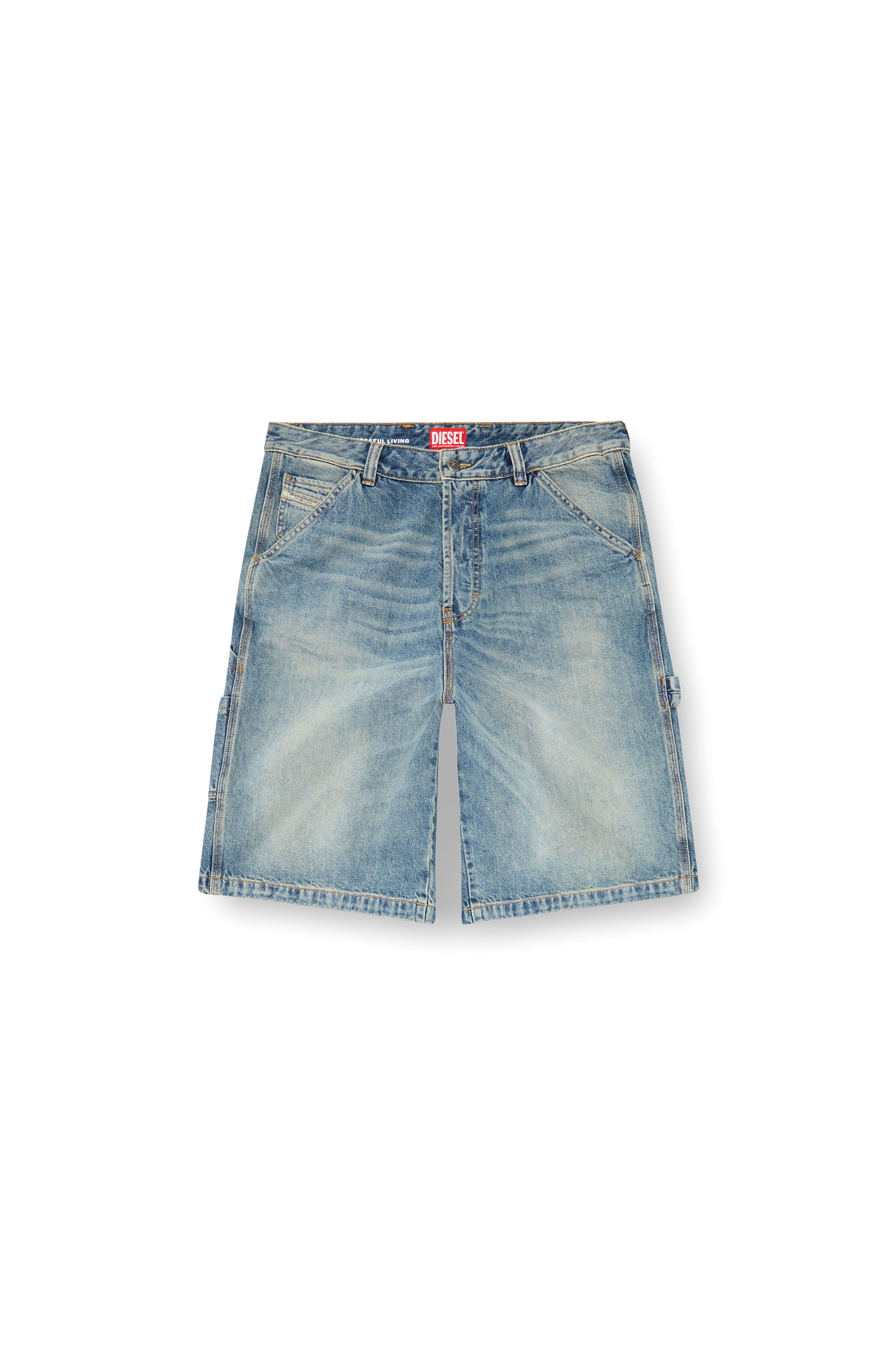 Diesel - D-LIVERY-SHORT, Pantalones cortos utility en denim Hombre in Azul marino - 3