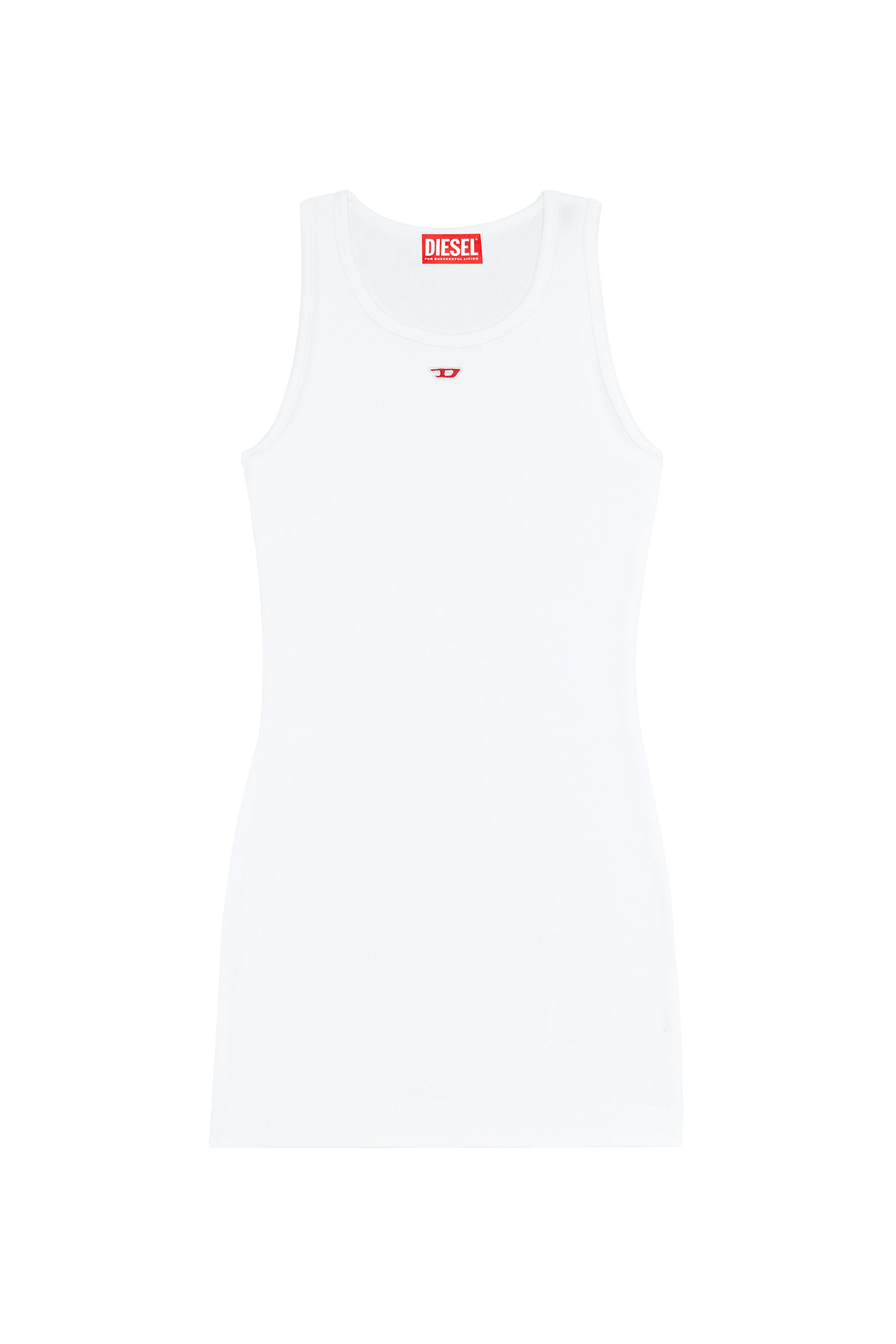 Diesel - D-TANK-D, Minivestido con tirantes con logotipo D Mujer in Blanco - 4