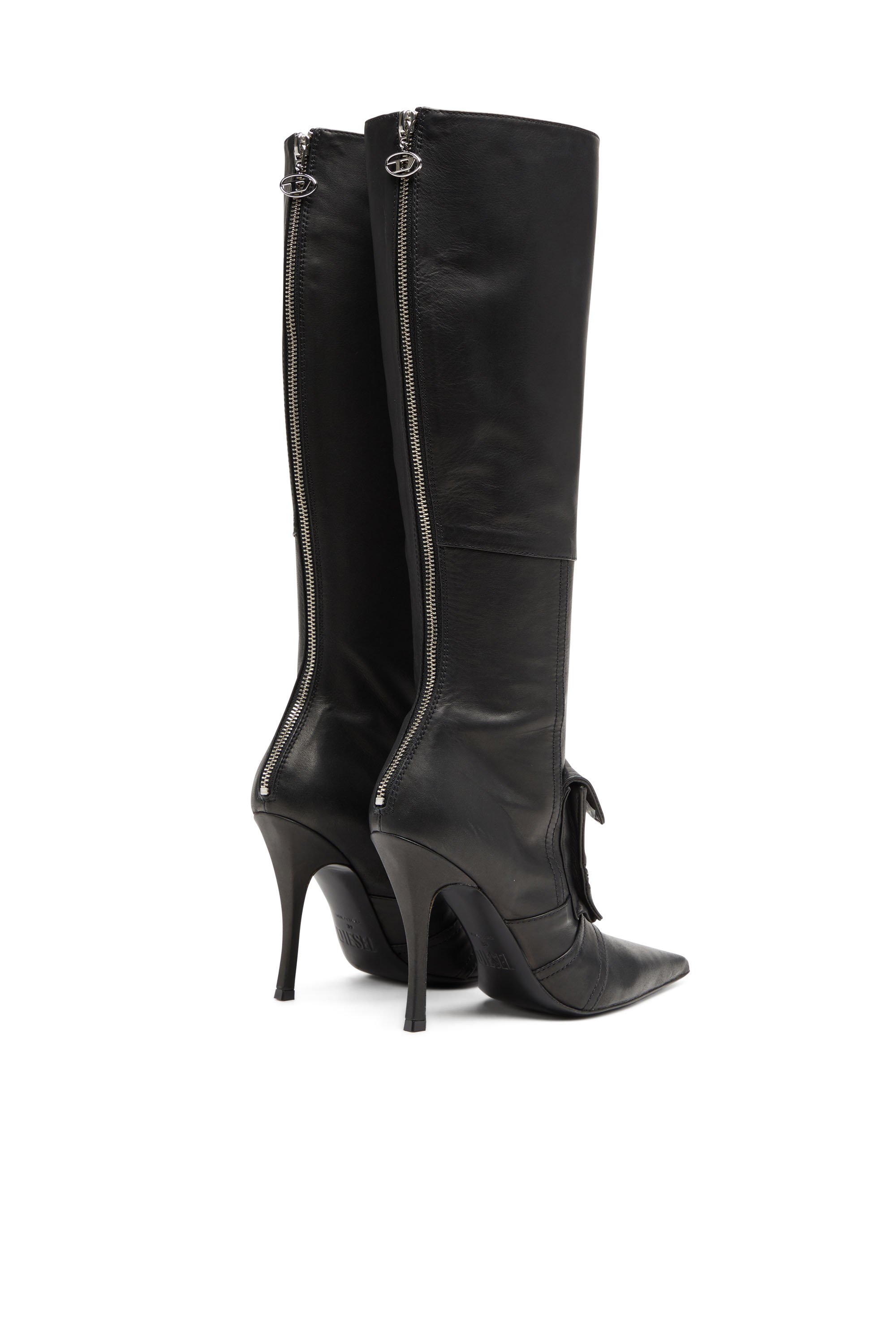 Diesel - D-VENUS POCKET HBT, D-Venus Pocket Hbt Boots - Botas a la rodilla con bolsillos utility Mujer in Negro - 3