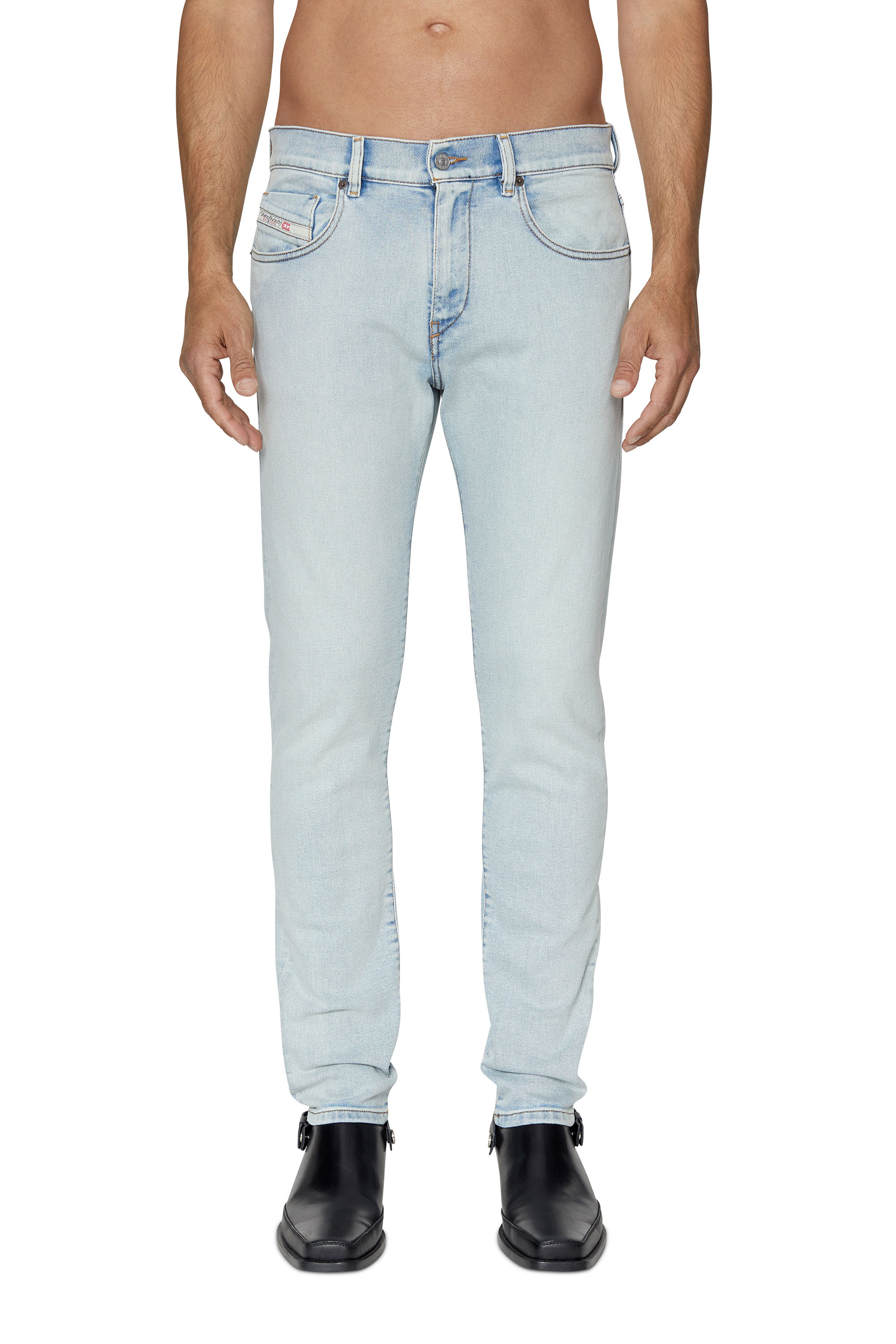 Diesel - Slim Jeans 2019 D-Strukt 09C08, Man's Slim Jeans - 2019 D-Strukt in Light Blue - 2