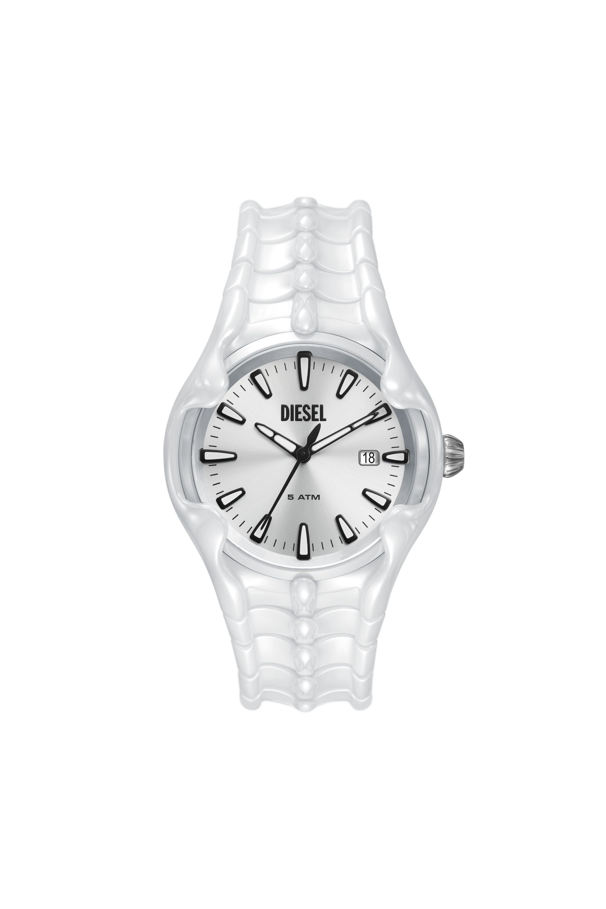 Diesel - DZ2197, Man's Vert three-hand date white ceramic watch in White - 1