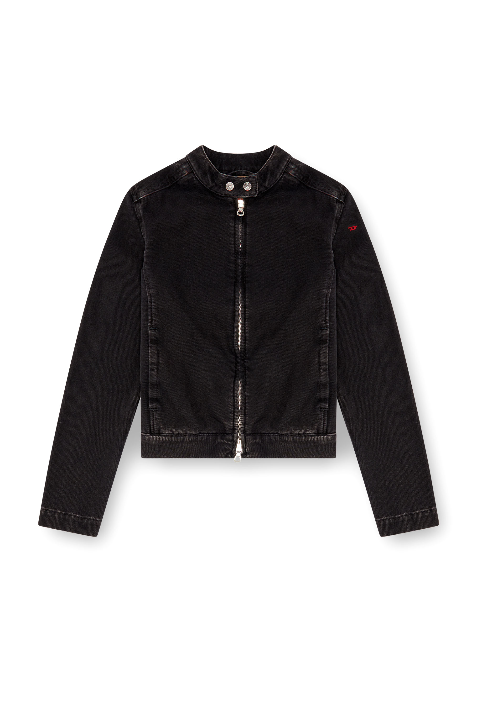 Diesel - DE-MORNIN, Woman's Moto jacket in denim in Black - 3