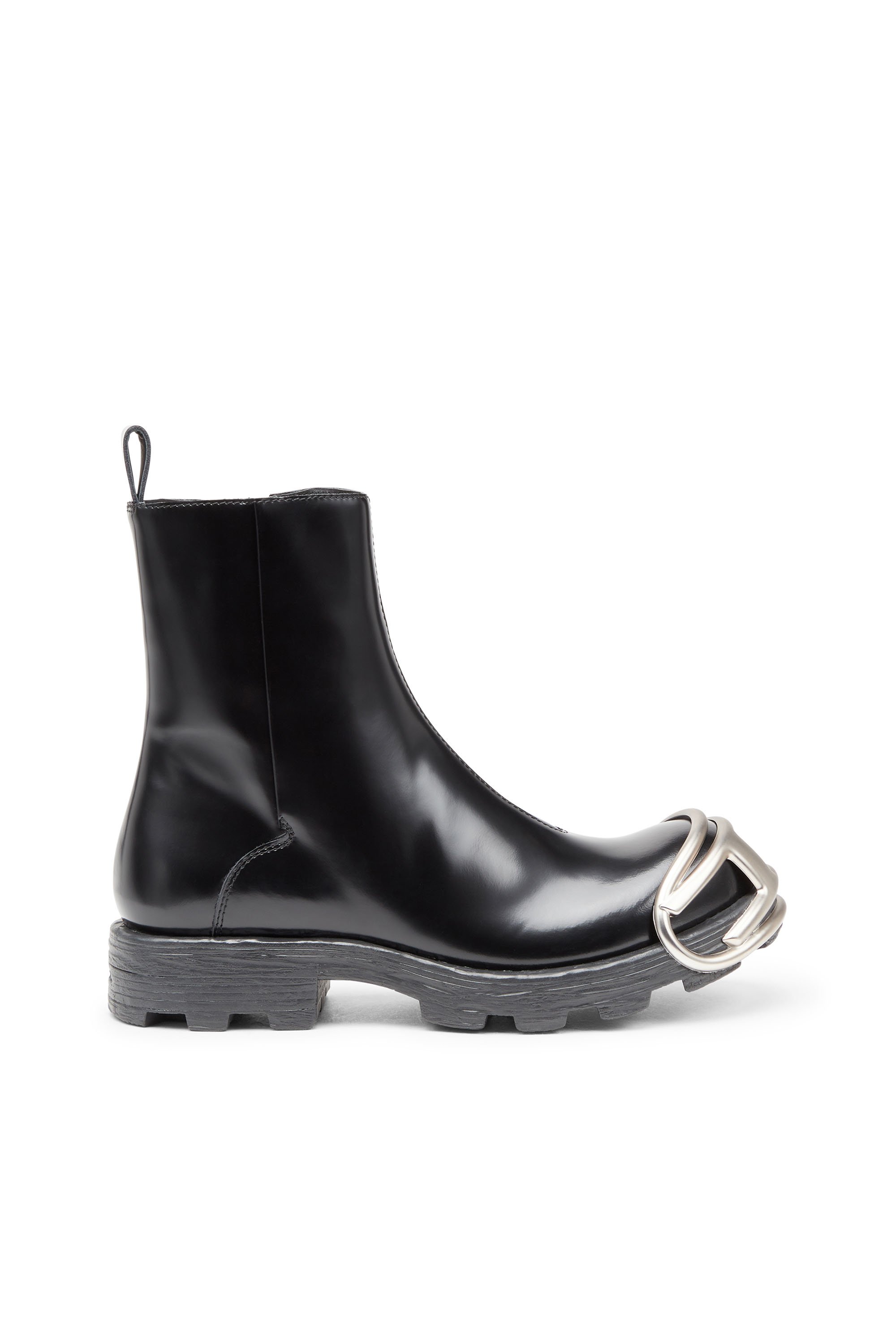 Diesel - D-HAMMER BT ZIP D, Man's D-Hammer-Leather Chelsea boots with Oval D toe caps in Black - 1