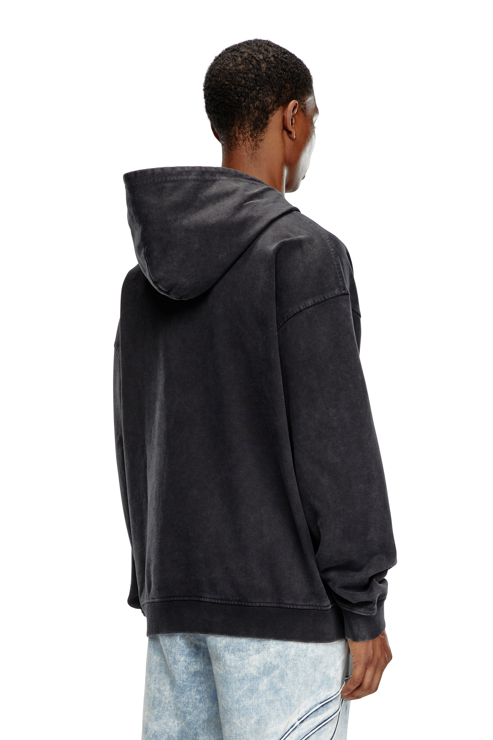 Diesel - S-BOXT-HOOD-Q7, Man's Hoodie with multi-layered logo print in Black - 3