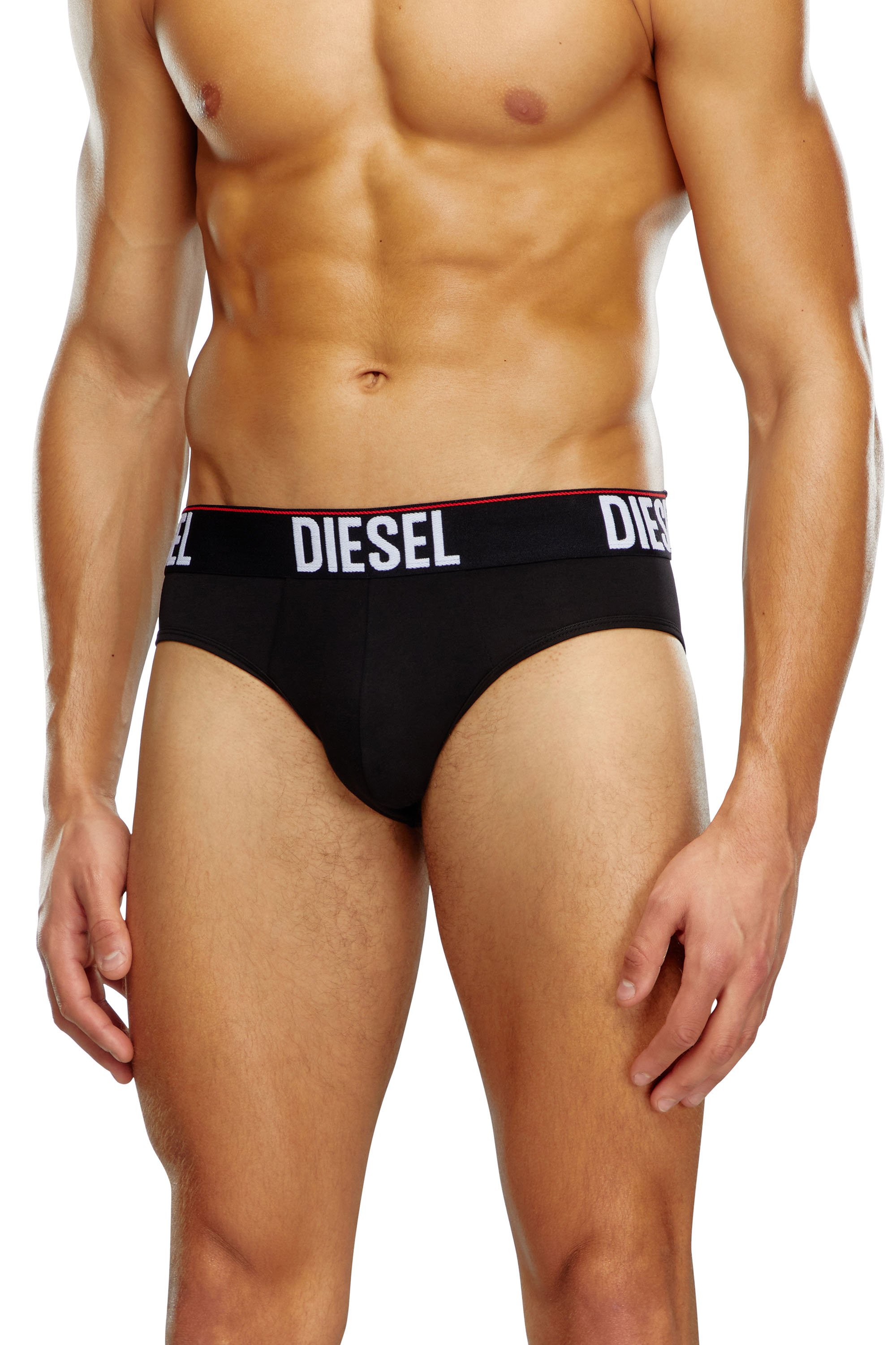 Diesel - UMBR-ANDRETHREEPACK, Man's Three-pack briefs with tonal waist in Black - 2