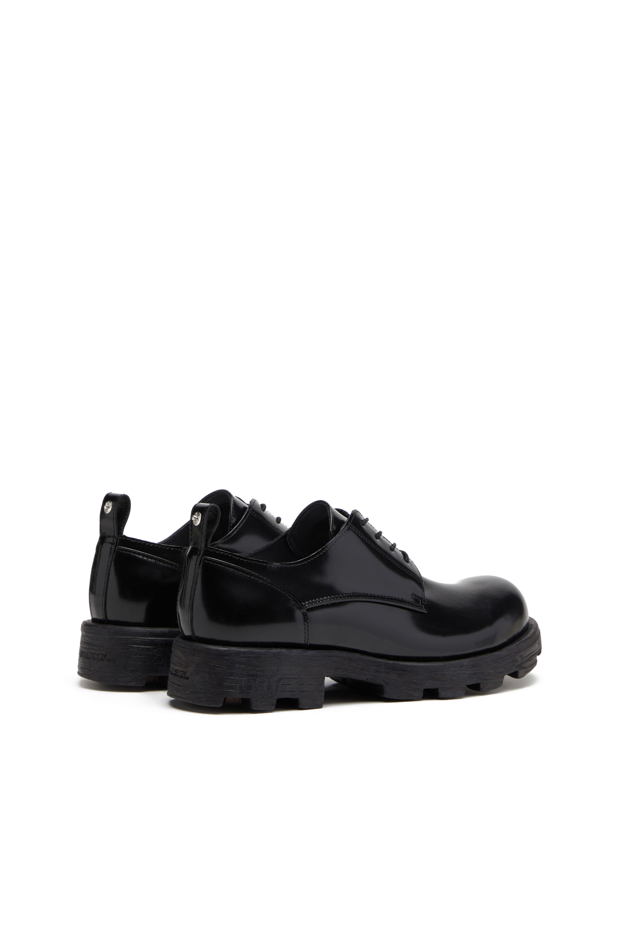 Diesel - D-HAMMER SH, D-Hammer SH - Calzado con cordones de piel brillante Hombre in Negro - 3