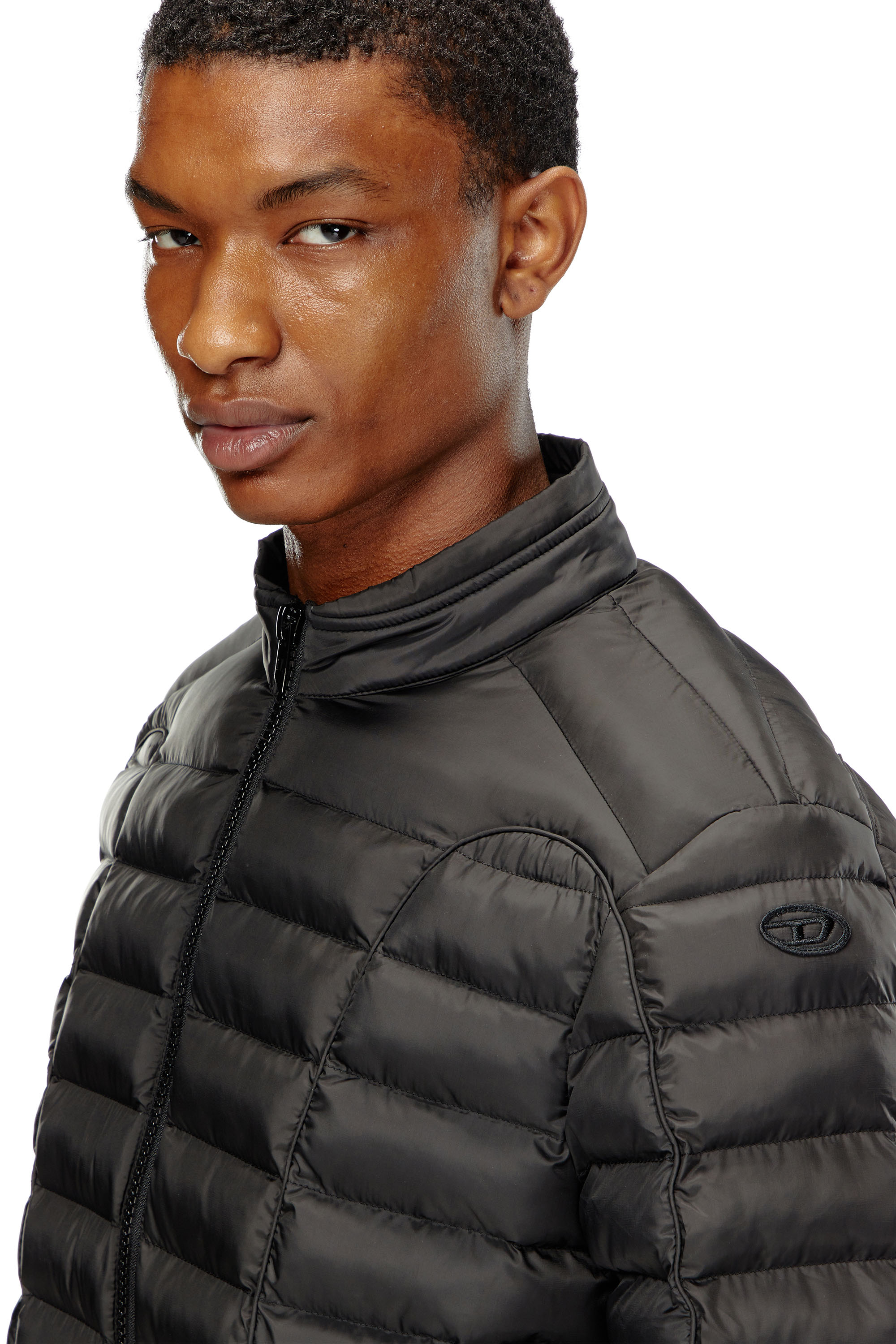 Diesel - W-PILOT, Man's Puffer jacket in light nylon in Black - 4