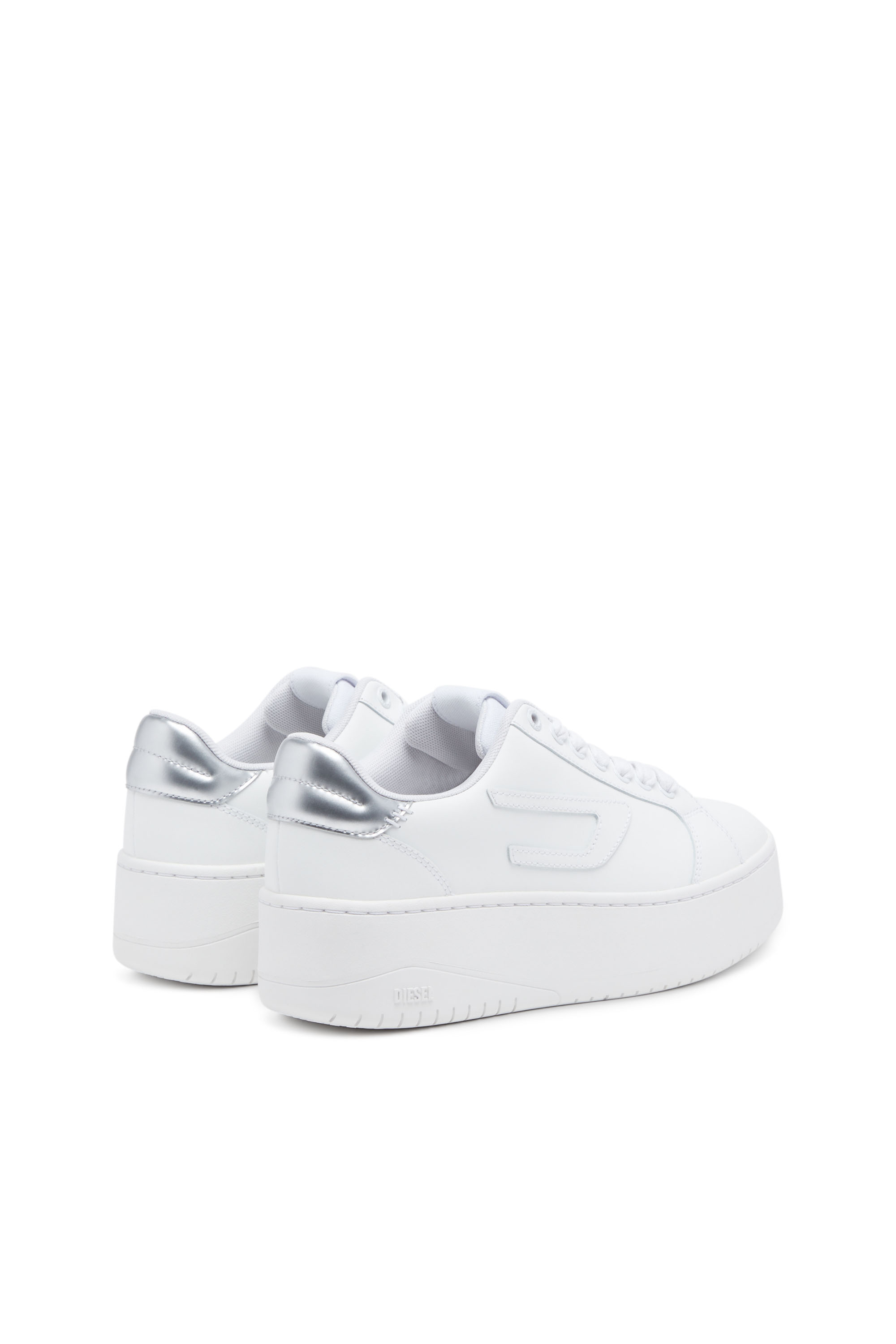 Diesel - S-ATHENE BOLD W, Woman's S-Athene Bold-Low-top sneakers with flatform sole in White/Silver - 3