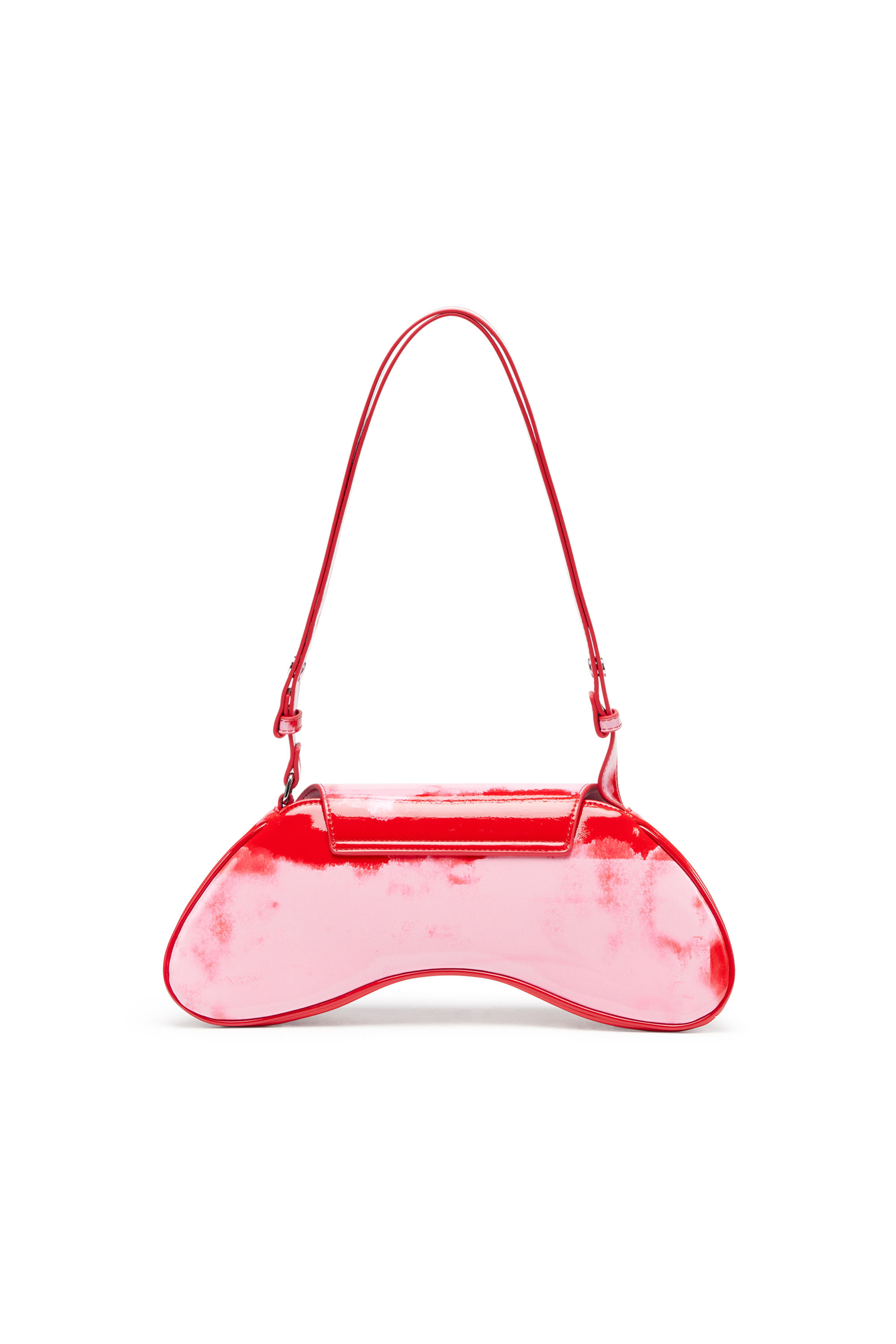 Diesel - PLAY CROSSBODY, Woman's Play-Shoulder bag in printed glossy PU in Pink/Red - 2