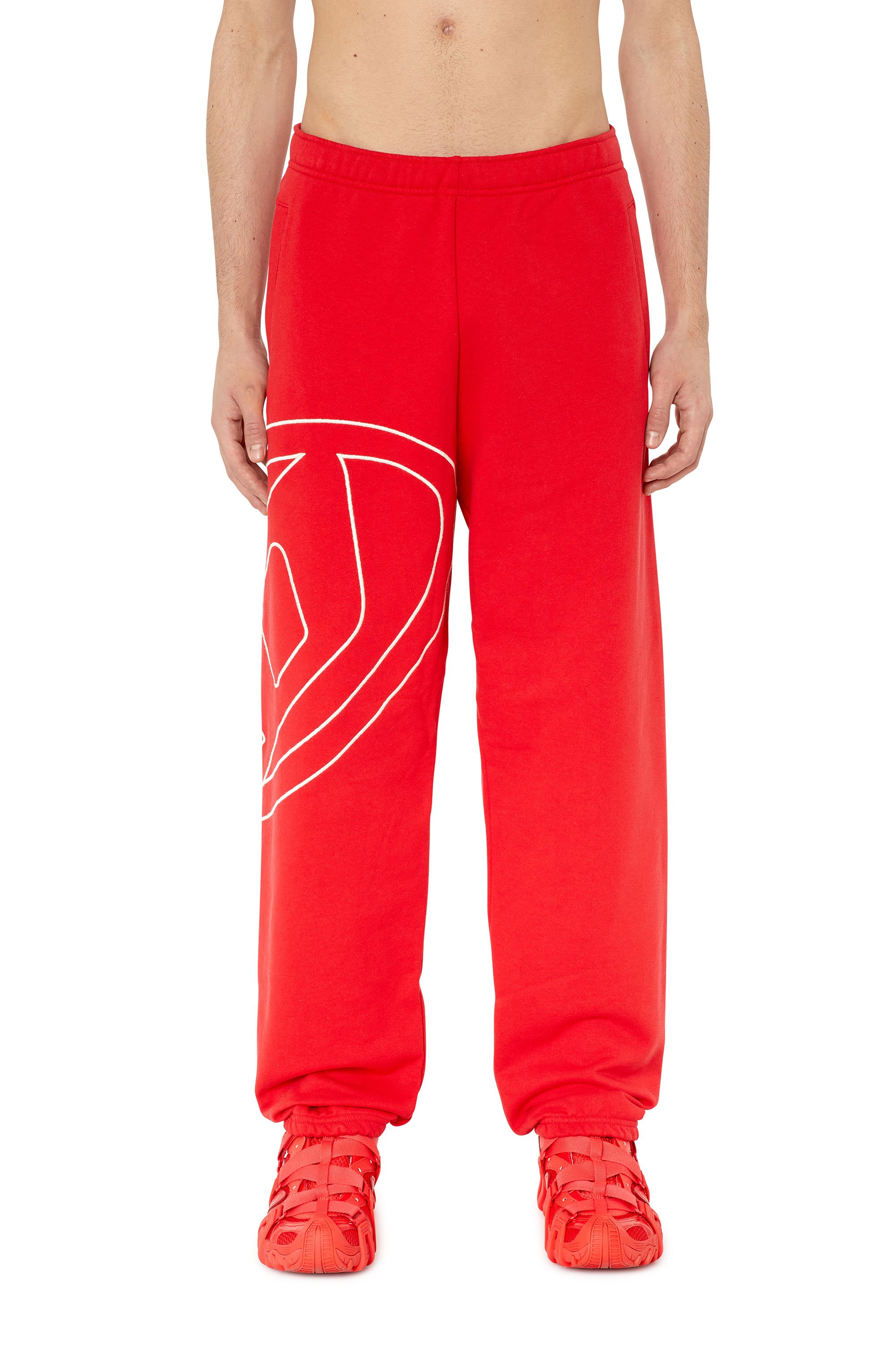 Diesel - P-MARKY-MEGOVAL, Man's Sweatpants with maxi D logo in Red - 1