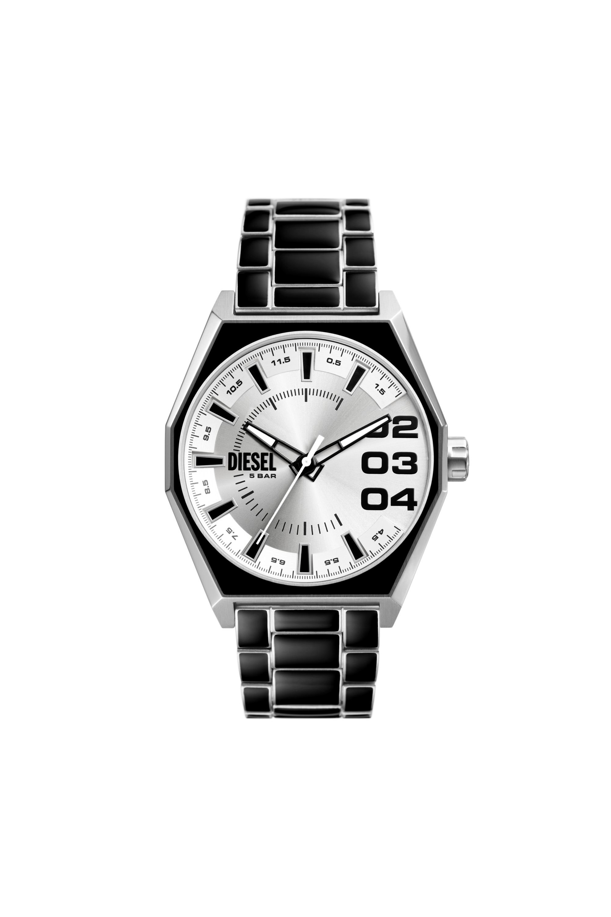 Diesel - DZ2195, Man's Scraper black enamel and stainless steel watch in Black - 1