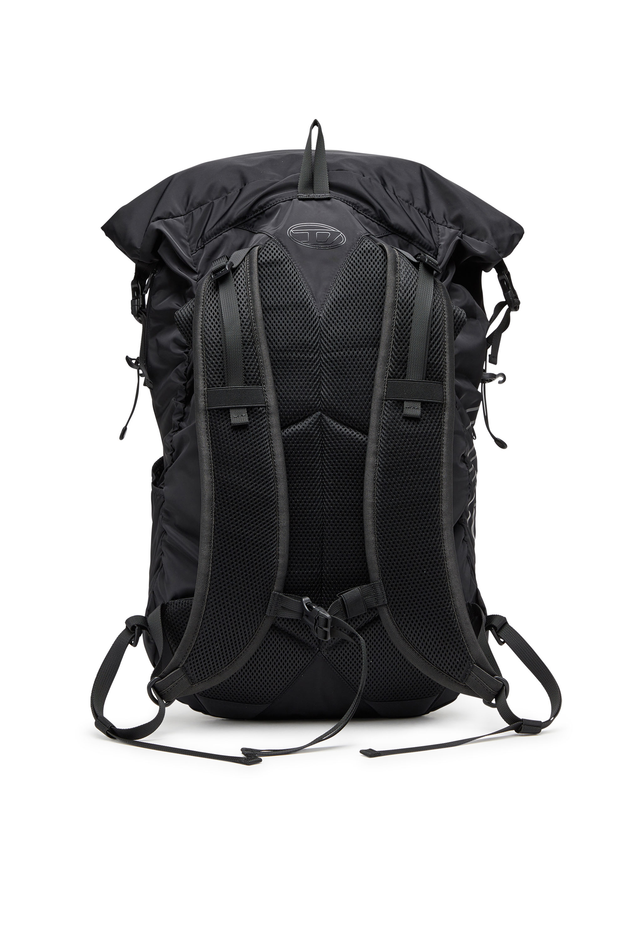 Diesel - DRAPE BACKPACK, Man's Drape-Nylon roll-top backpack in Black - 2