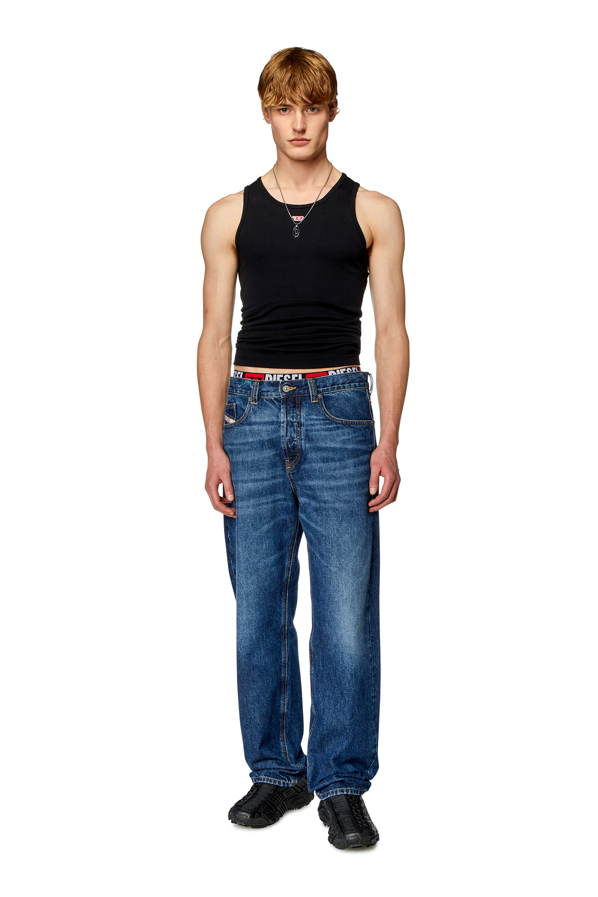 Diesel - T-LIFTY-D, Man's Tank top with mini D logo patch in Black - 4