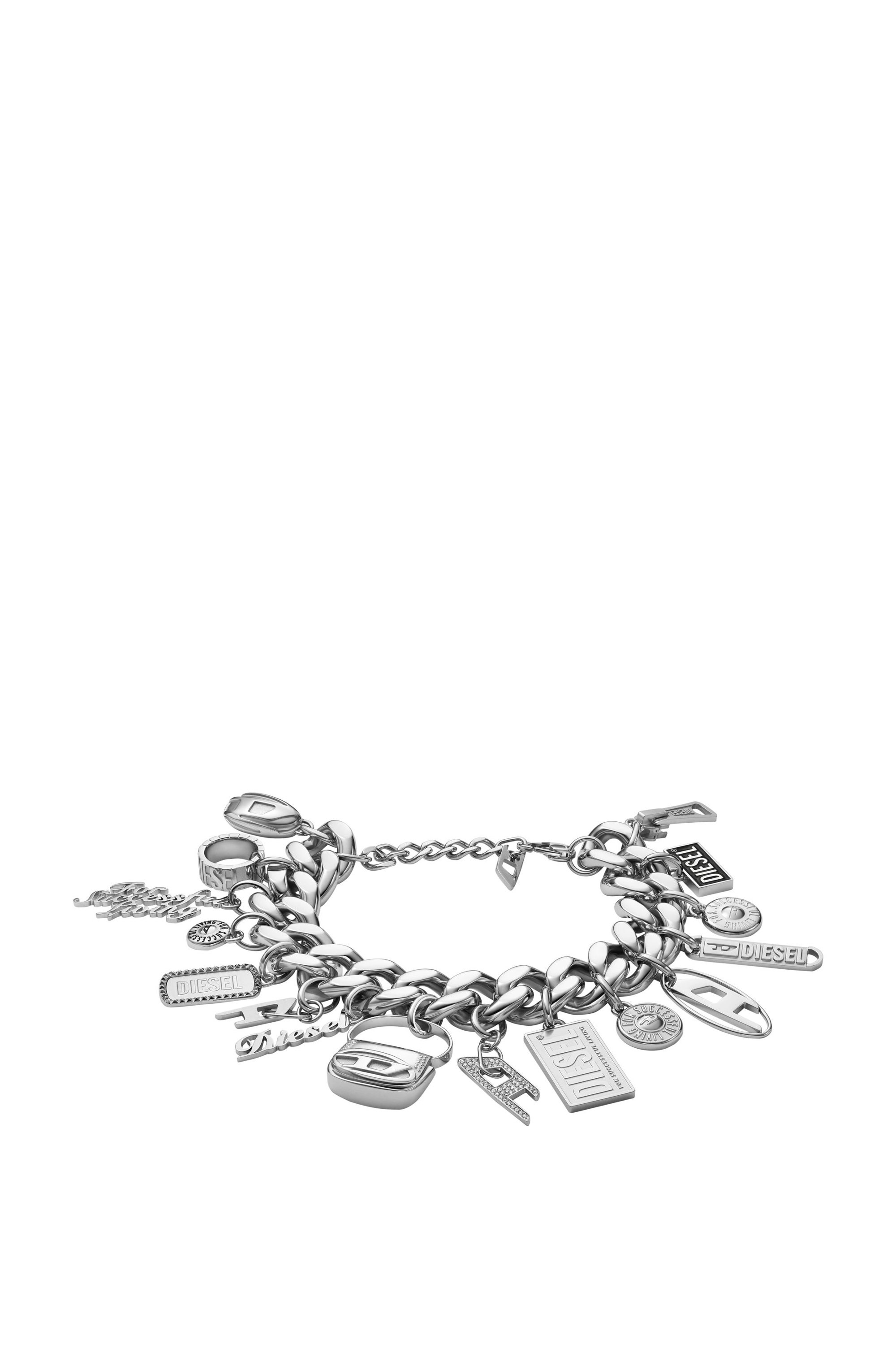 Diesel - DX1523 JEWEL, Pulsera de cadena con colgantes de acero inoxidable Unisex in Plateado - 1