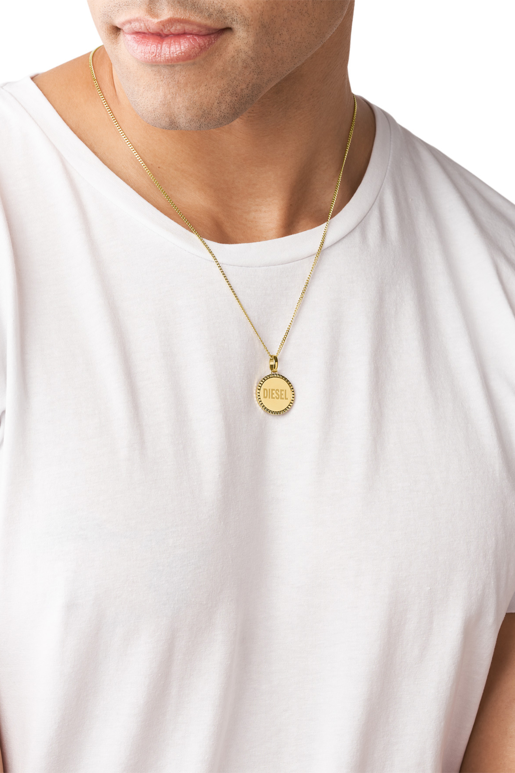 Diesel - DX1361, Unisex's Gold stainless steel pendant necklace in Gold - 3