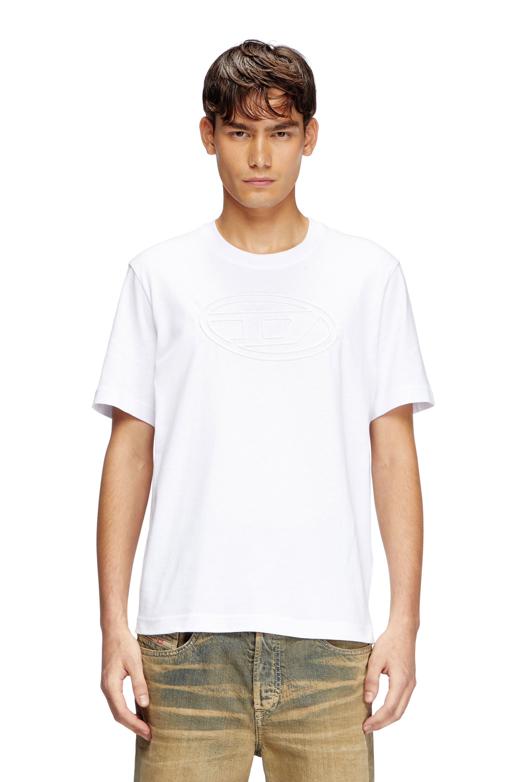 Diesel - T-ADJUST-BIGOVAL, Camiseta con Oval D en relieve Hombre in Blanco - 1