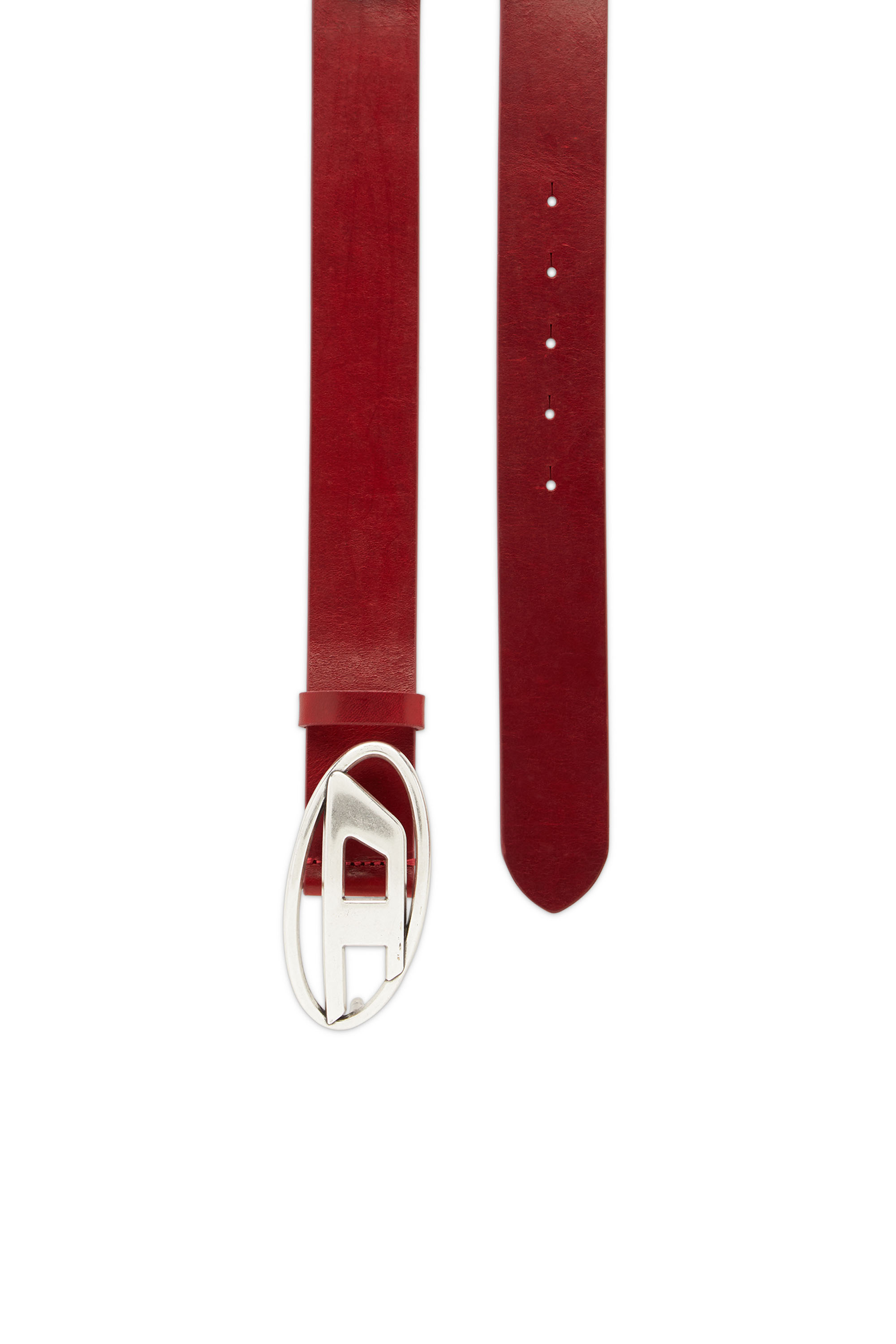 Diesel - B-1DR, Cinturón de piel con hebilla en D Hombre in Rojo - 3