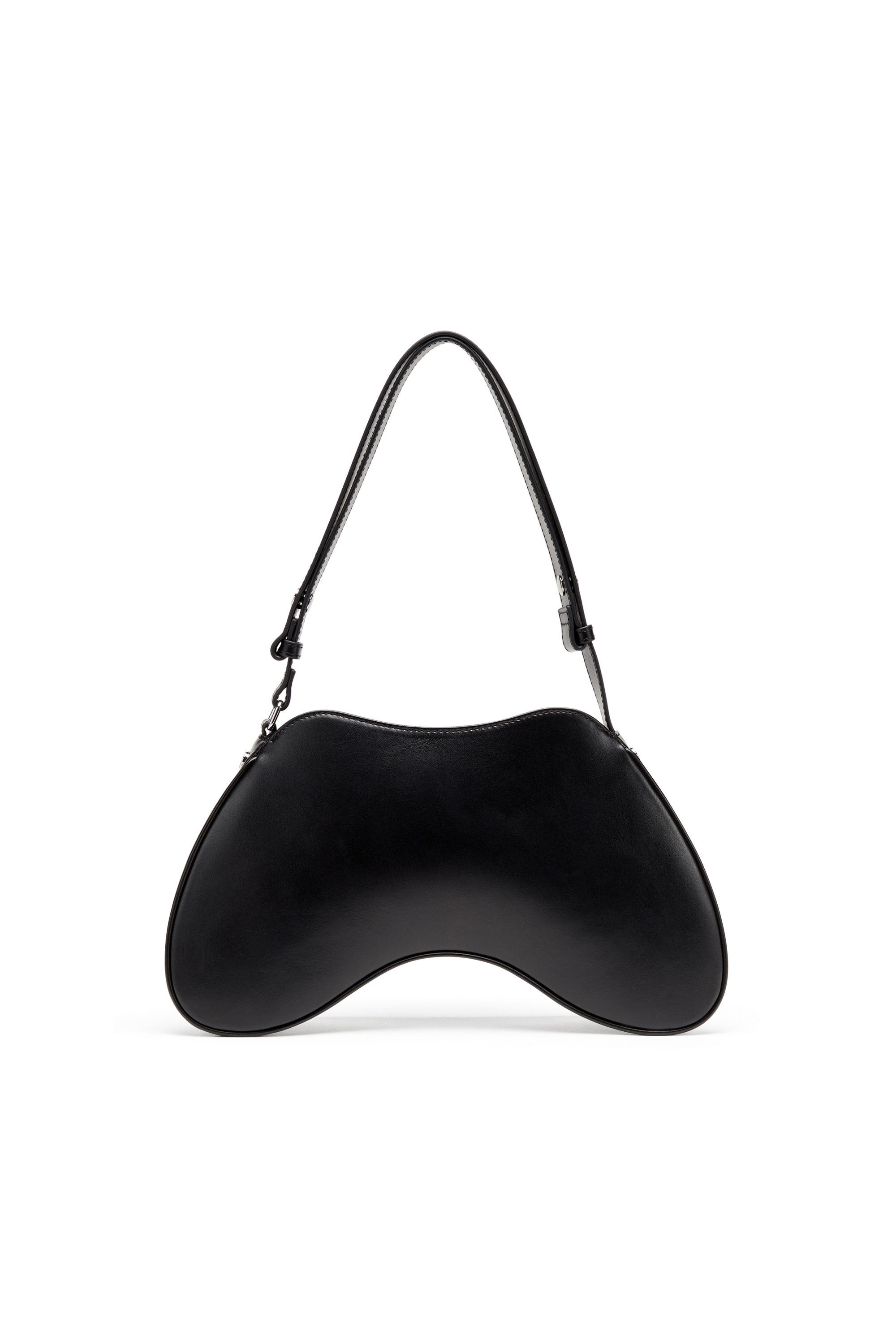 Diesel - PLAY SHOULDER, Bolso de hombro de cuero semibrillante Mujer in Negro - 2