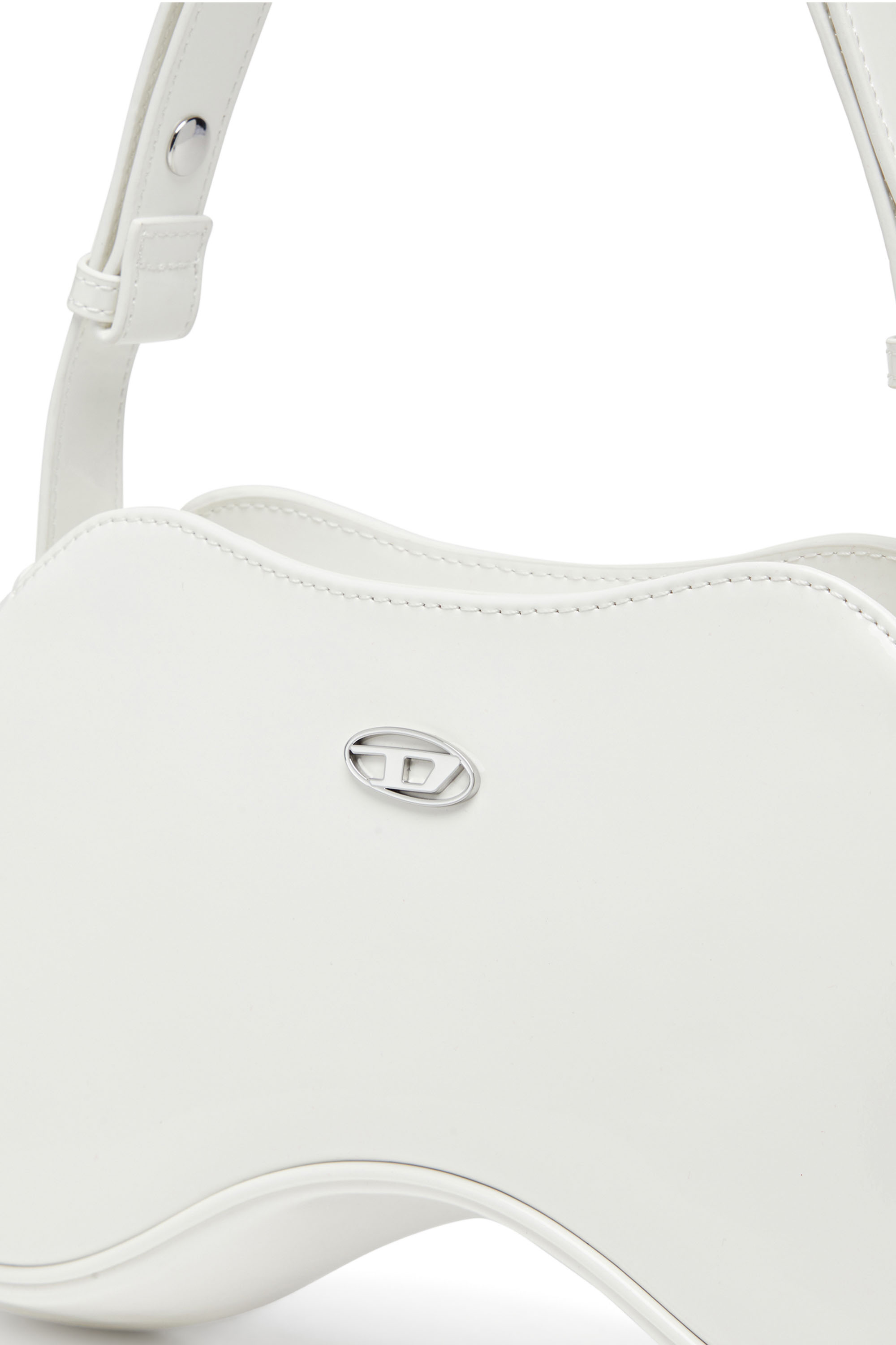 Diesel - PLAY SHOULDER, Play-Bolso de hombro brillante Mujer in Blanco - 6