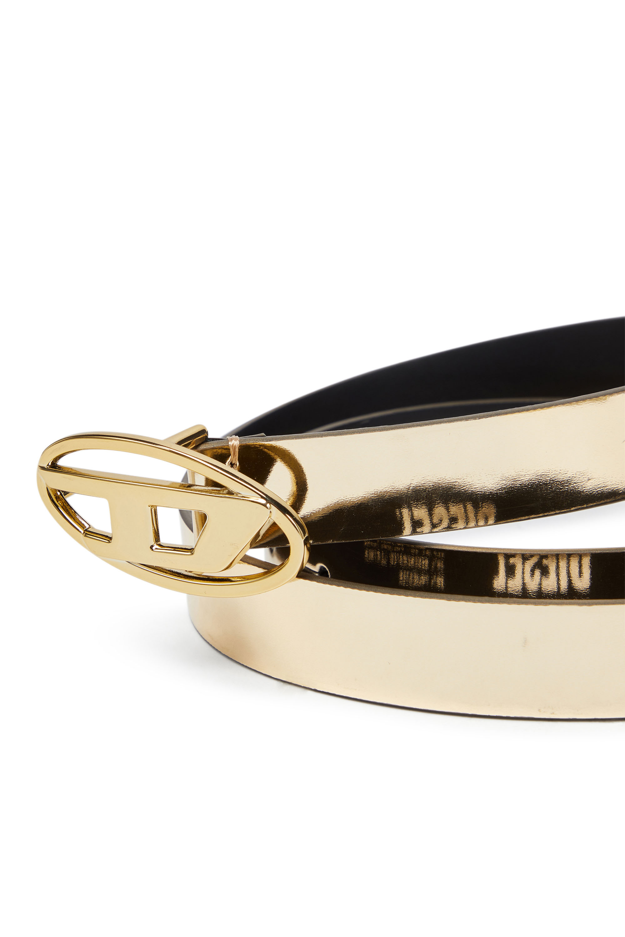 Diesel - B-1DR 20, Woman's Slim metallic belt in Gold/Black - 3