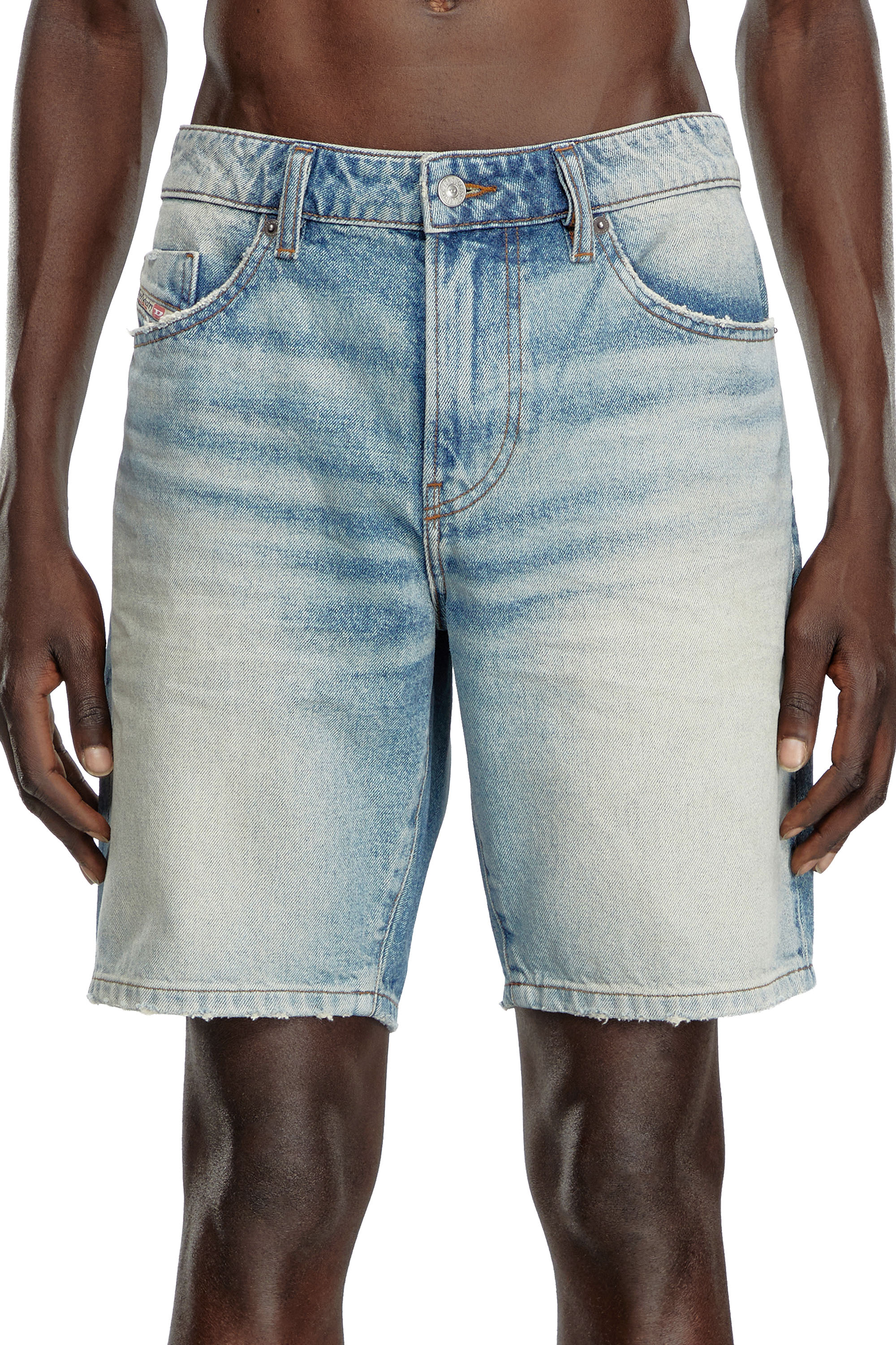 Diesel - D-FIN, Man's Slim denim shorts in Light Blue - 4