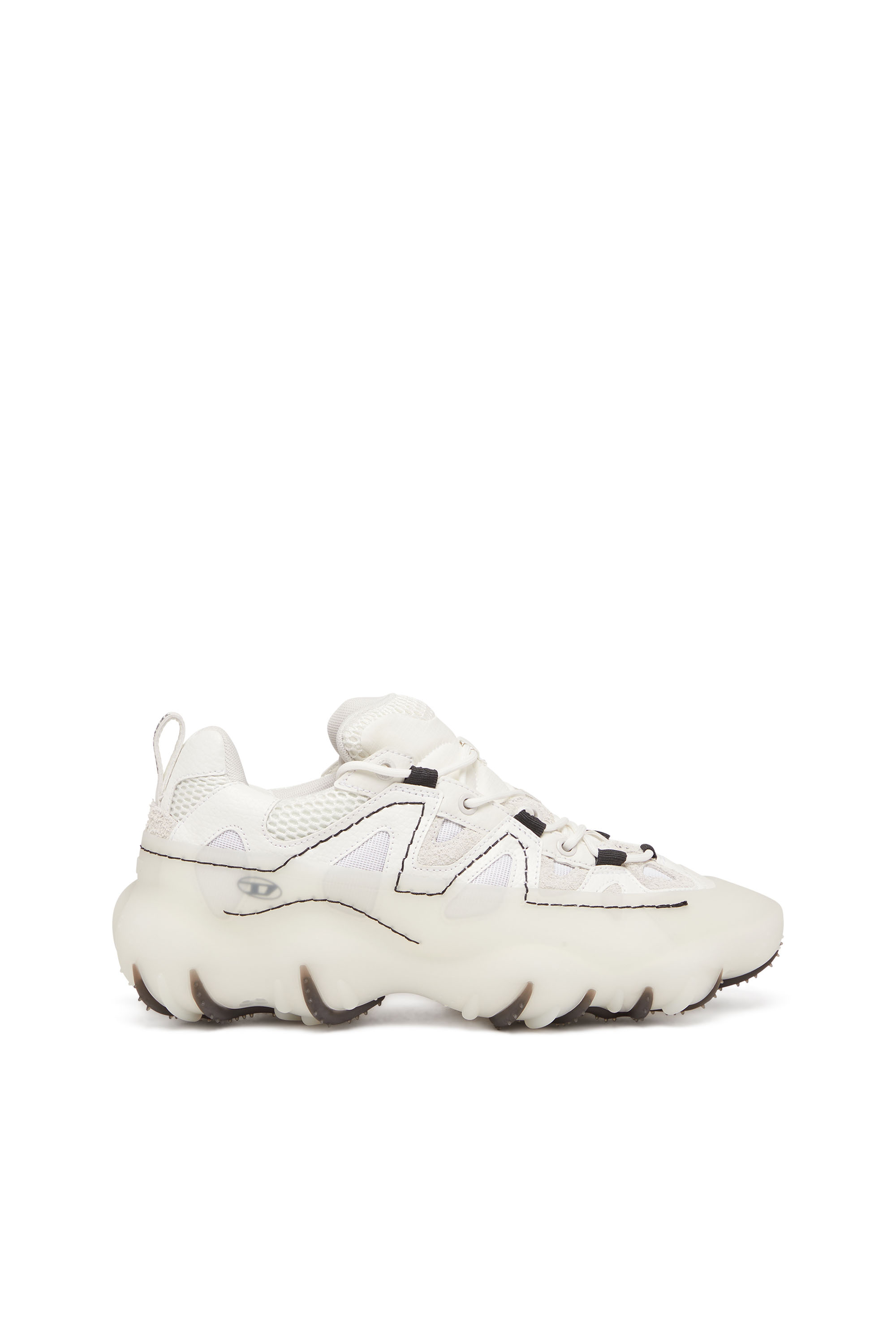 Diesel - S-PROTOTYPE P1, Man's S-Prototype P1-Low-top sneakers with rubber overlay in White - 1