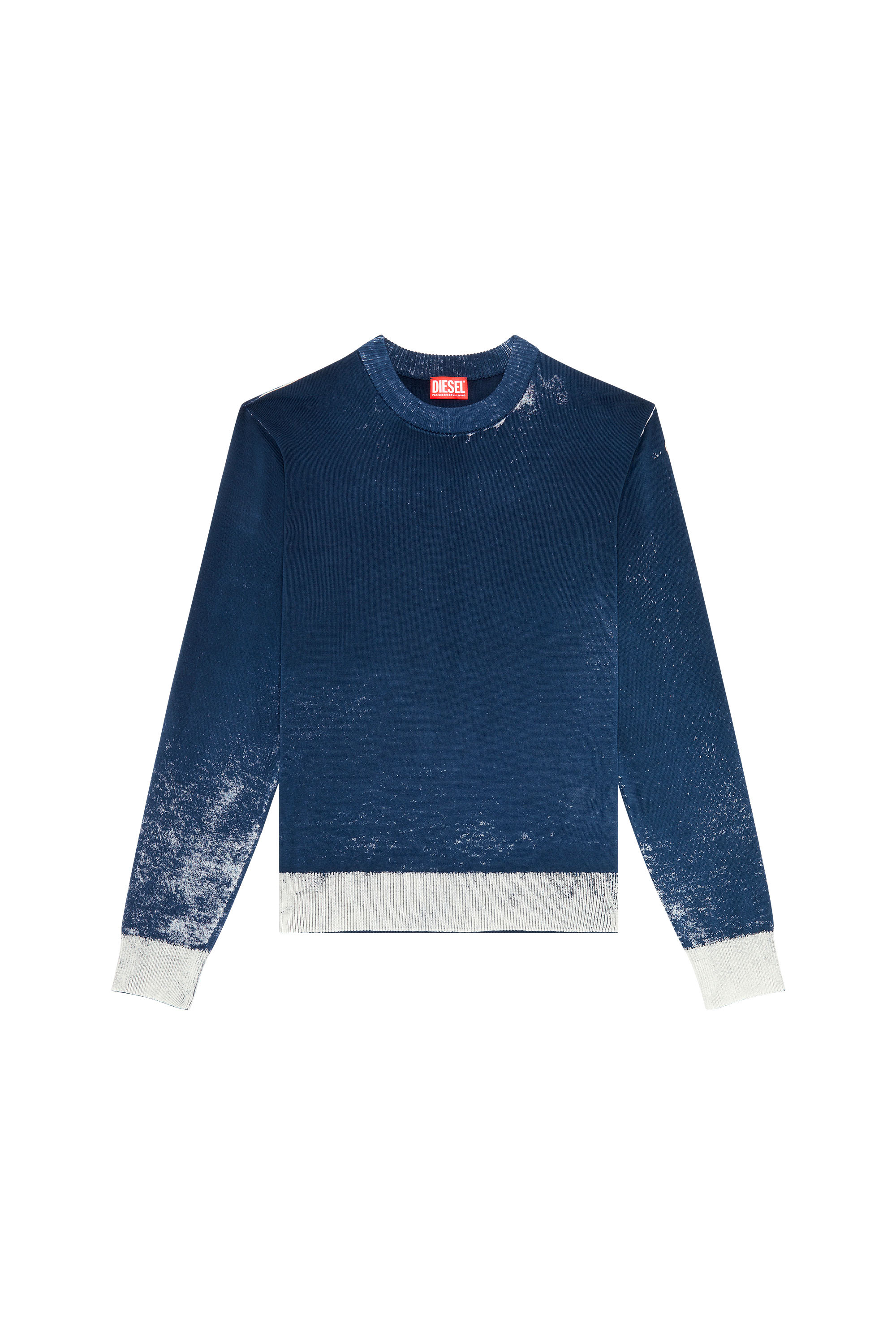 Diesel - K-LARENCE-B, Man's Reverse-print cotton jumper in Dark Blue - 5