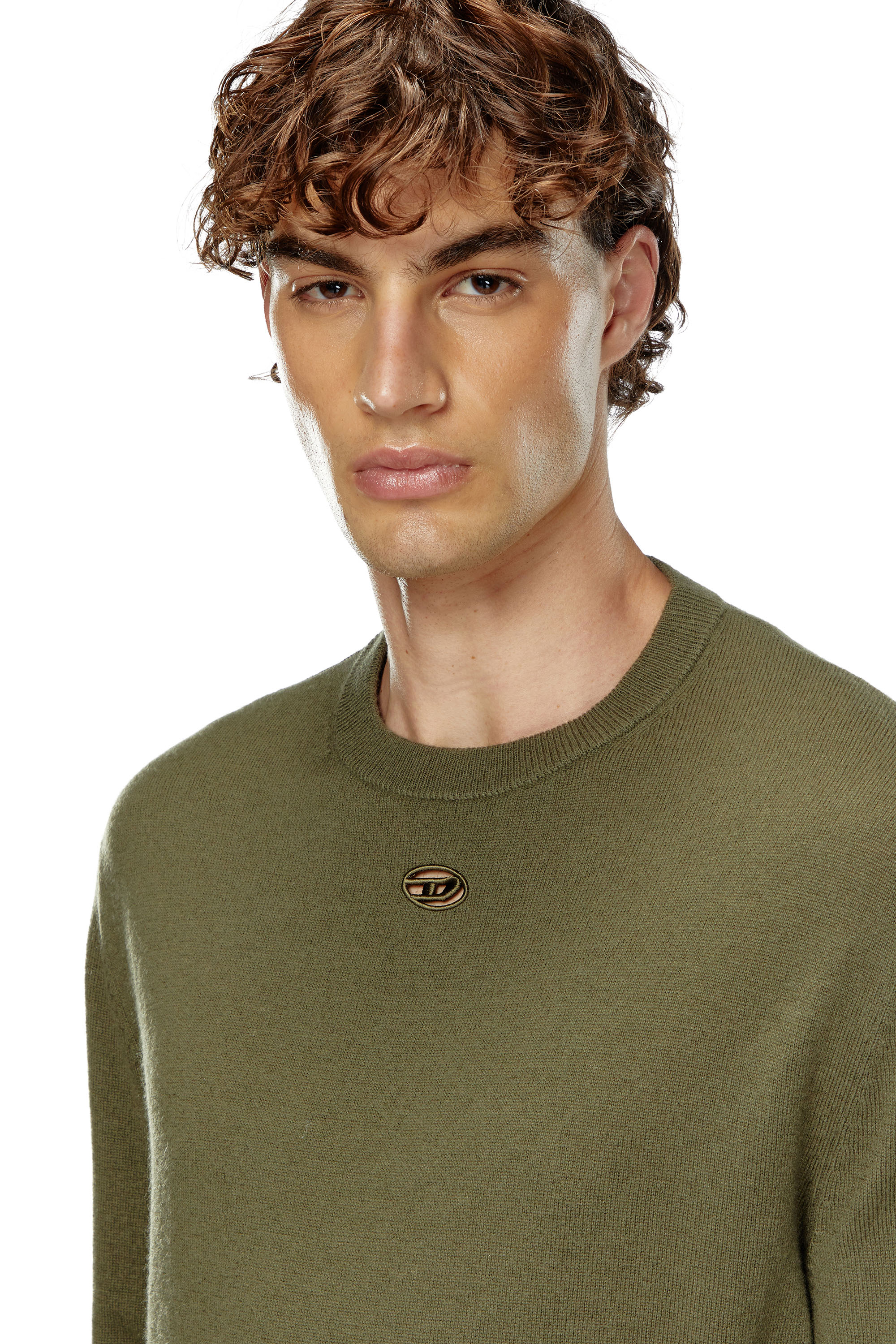 Diesel - K-VIERI, Man's Wool and cashmere jumper in Dark Green - 3