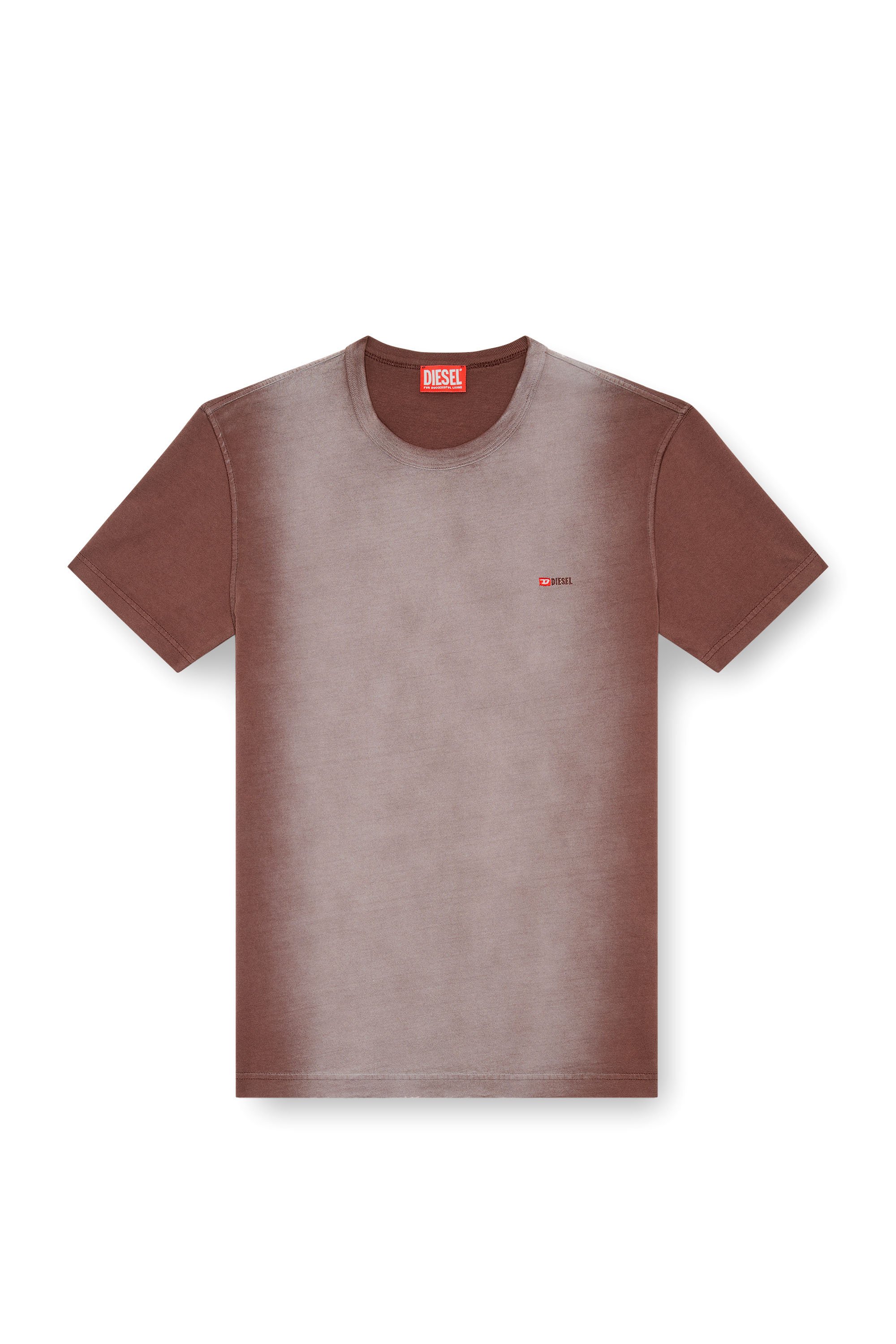 Diesel - T-ADJUST-Q2, Man's T-shirt in sprayed cotton jersey in Brown - 4