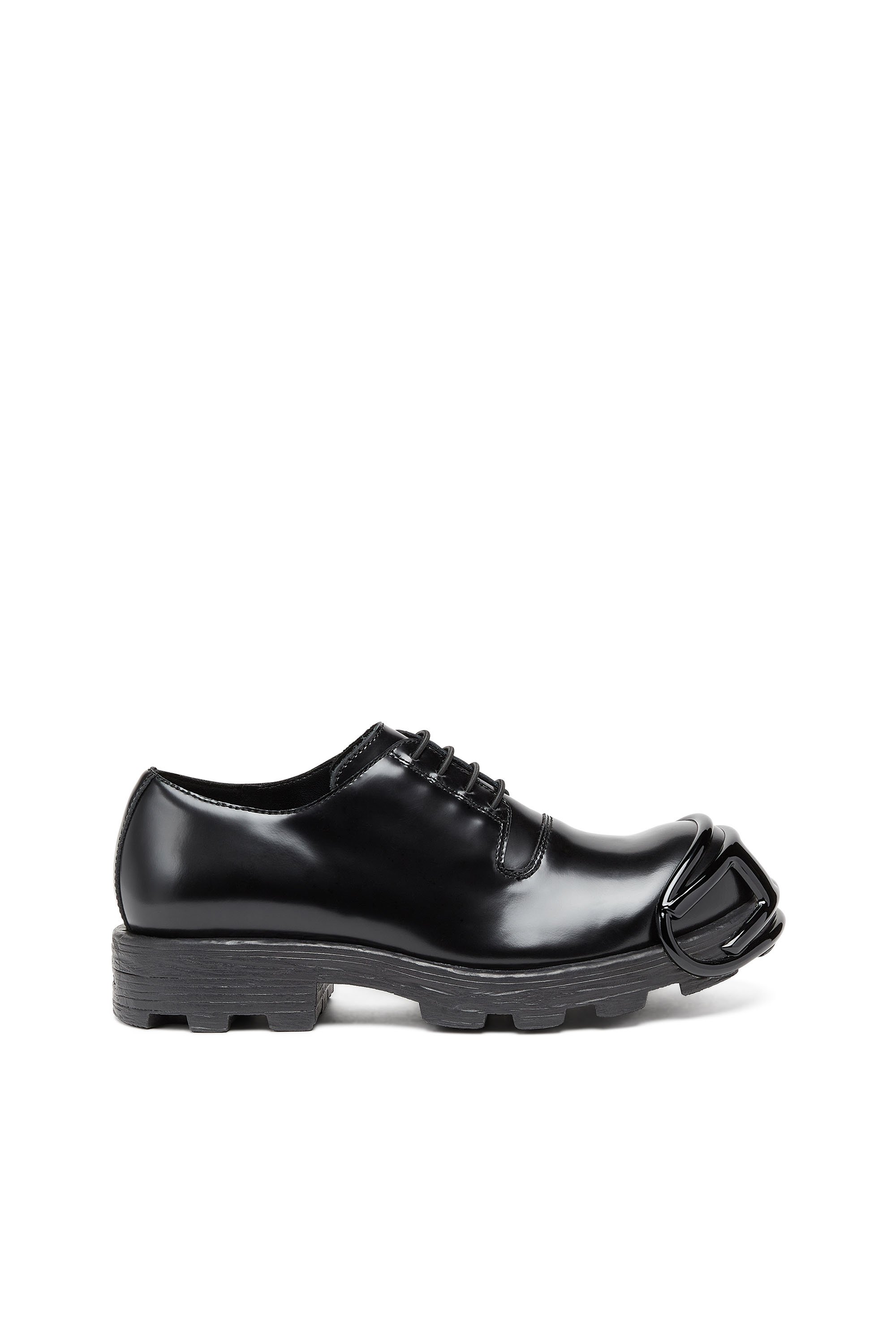 Diesel - D-HAMMER SO D, D-Hammer-Calzado de piel con cordones y puntera oval D Hombre in Negro - 1